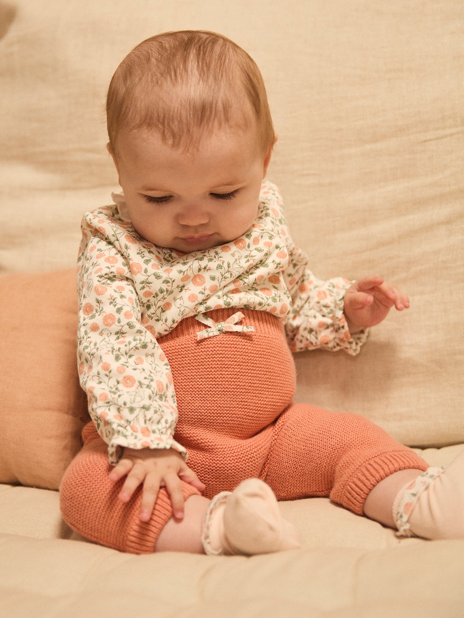 Floral Print Sweat Set + Leggings + Socks for Baby Girls