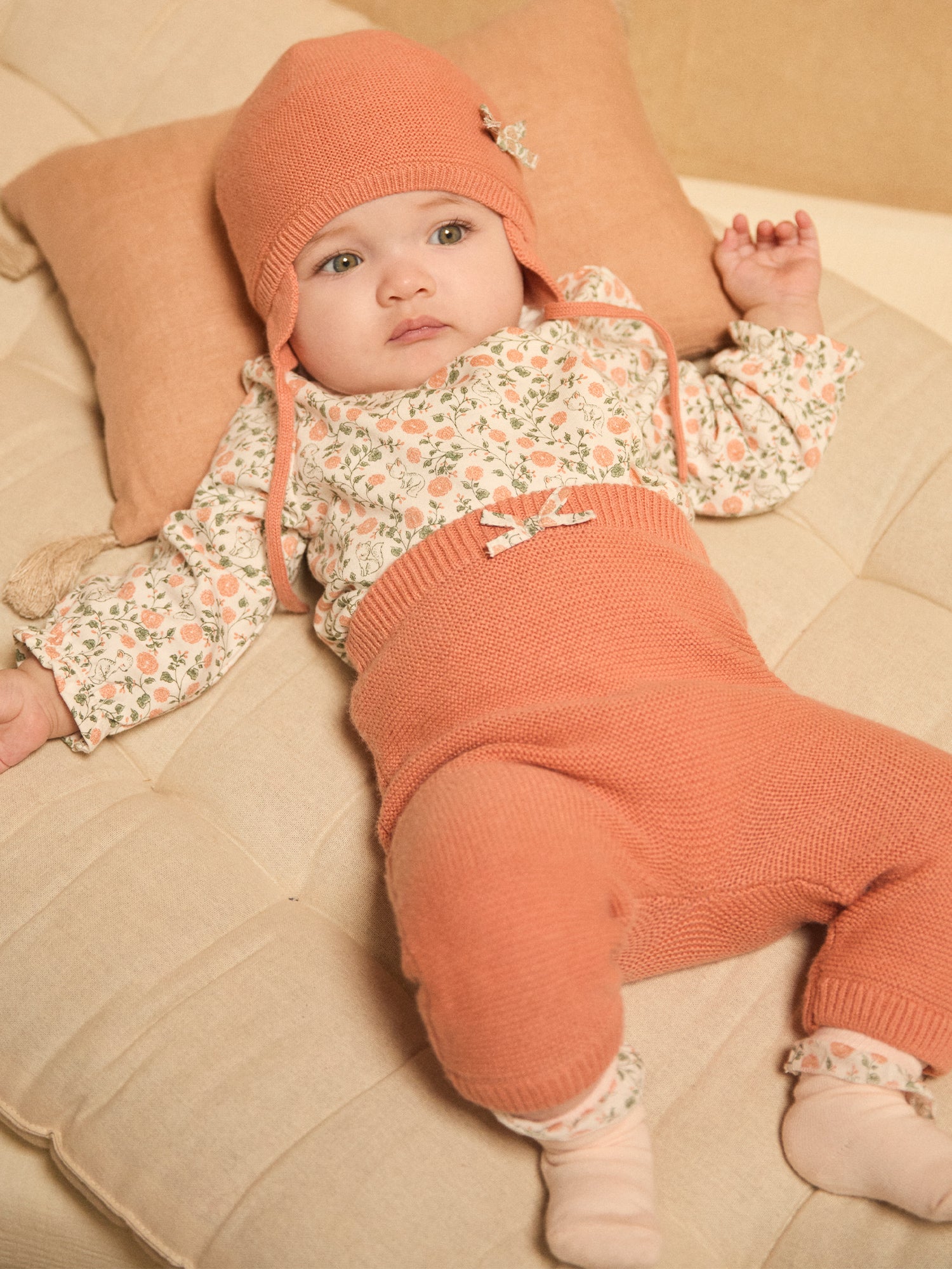 Floral Print Sweat Set + Leggings + Socks for Baby Girls