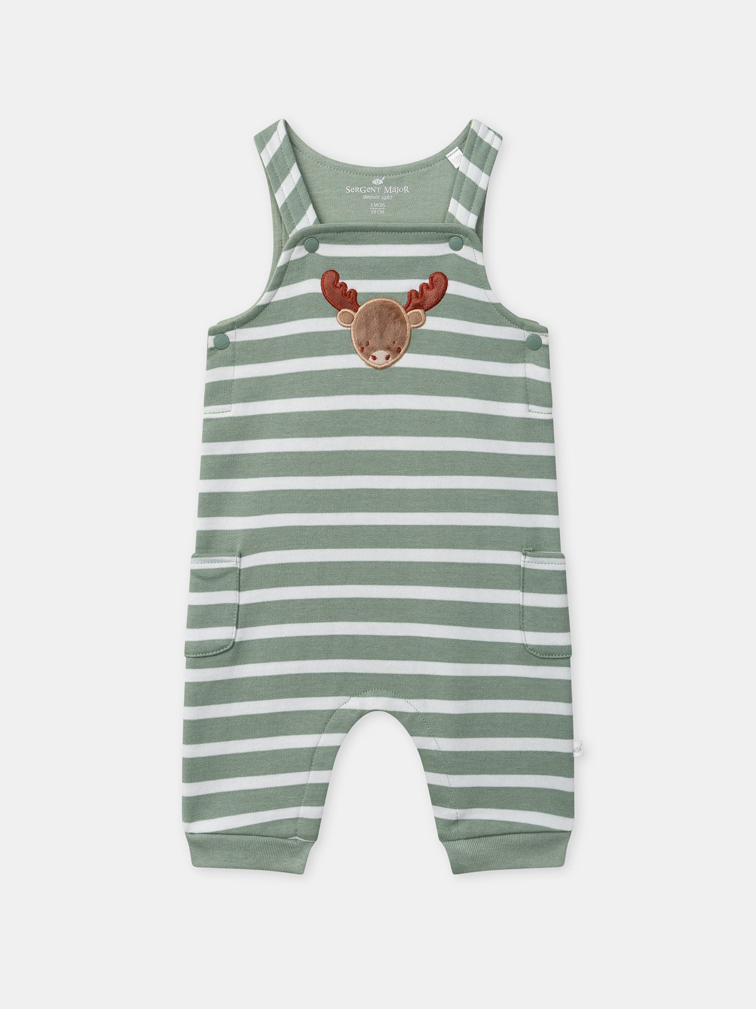 Green Striped Jumpsuit + Body + Socks for Newborn Boy