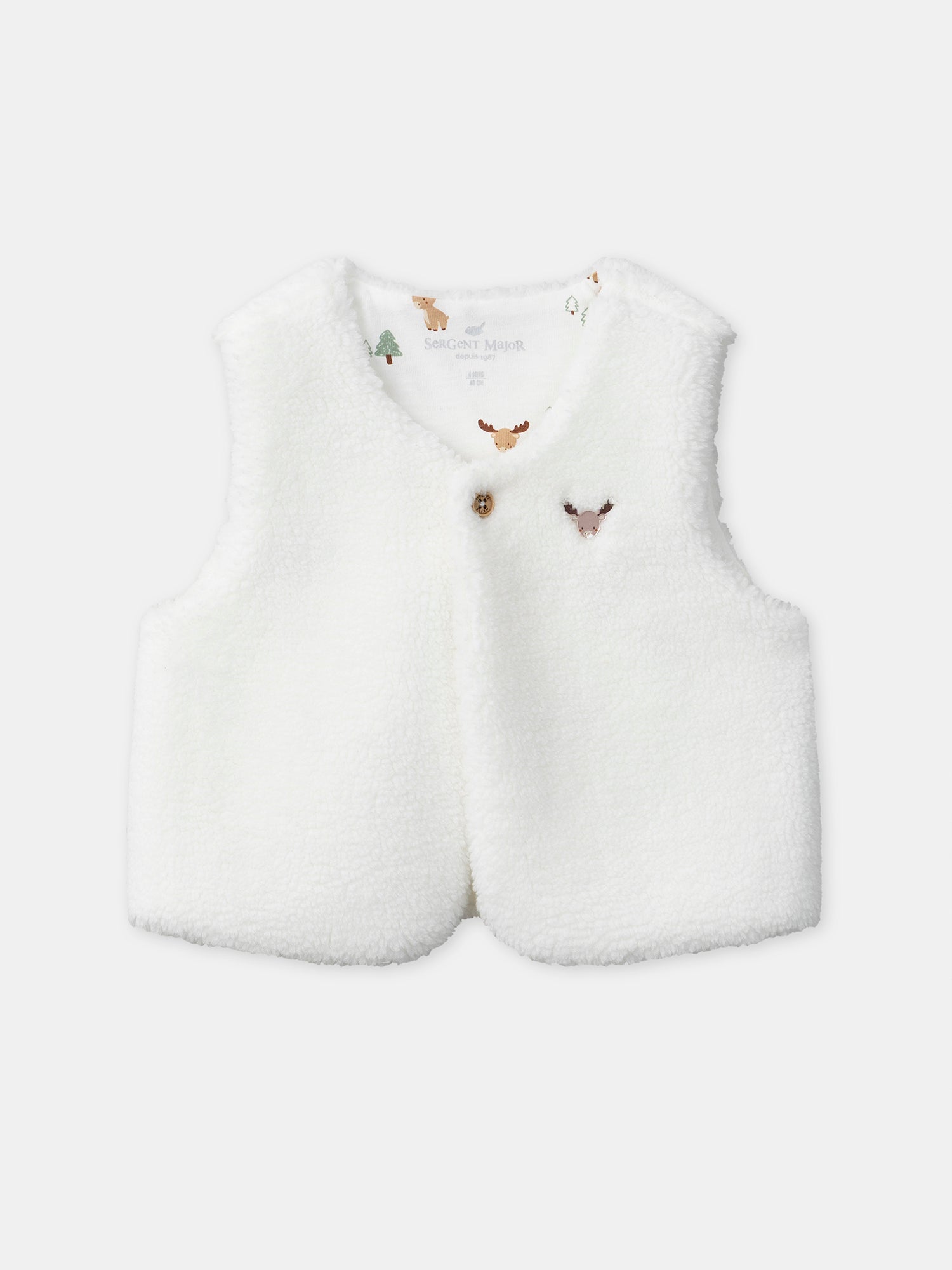 Boy's Birth Set with Printed T-Shirt + Vest + Pants