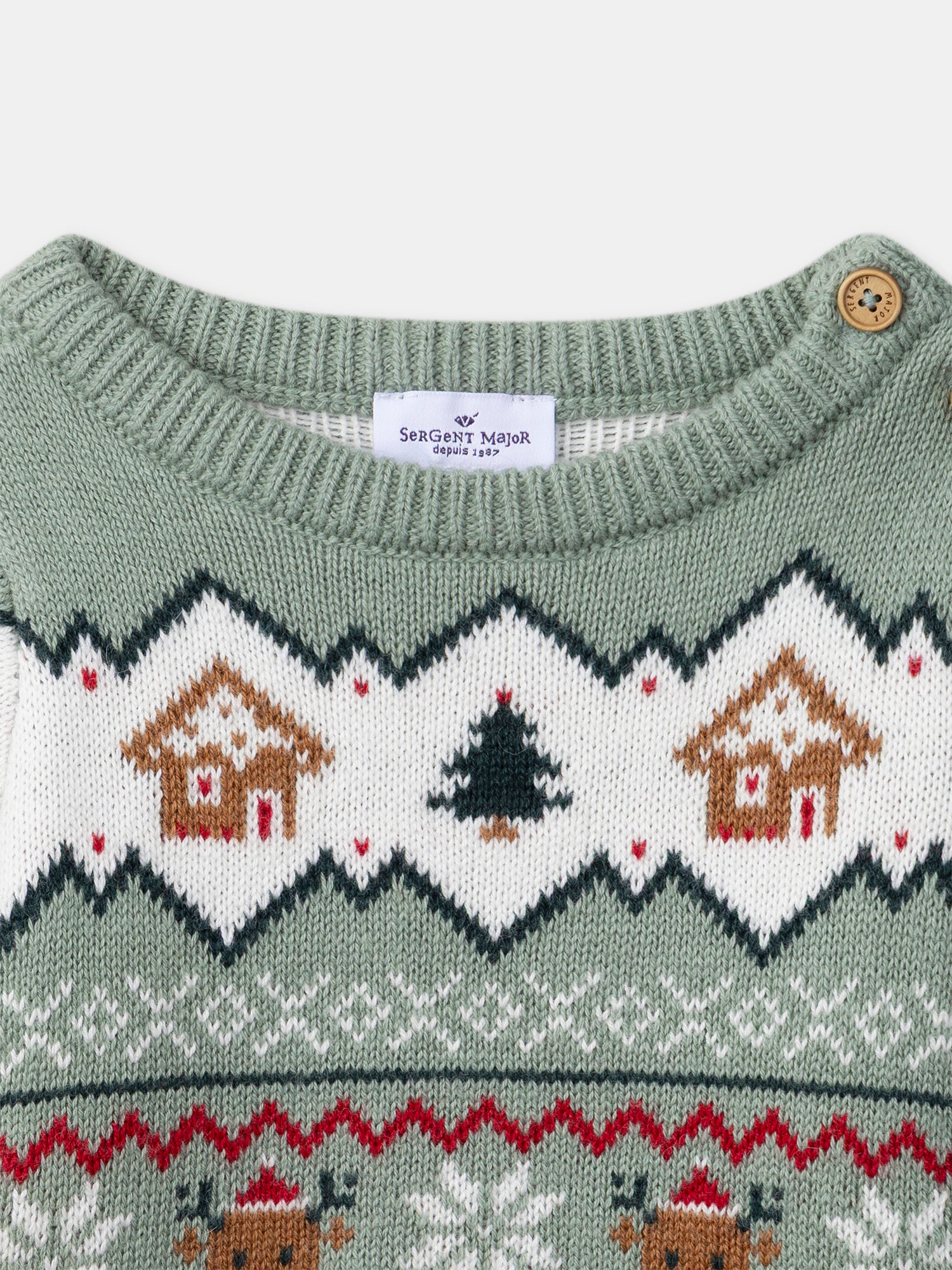 Sage Green Christmas Sweater Unisex Baby