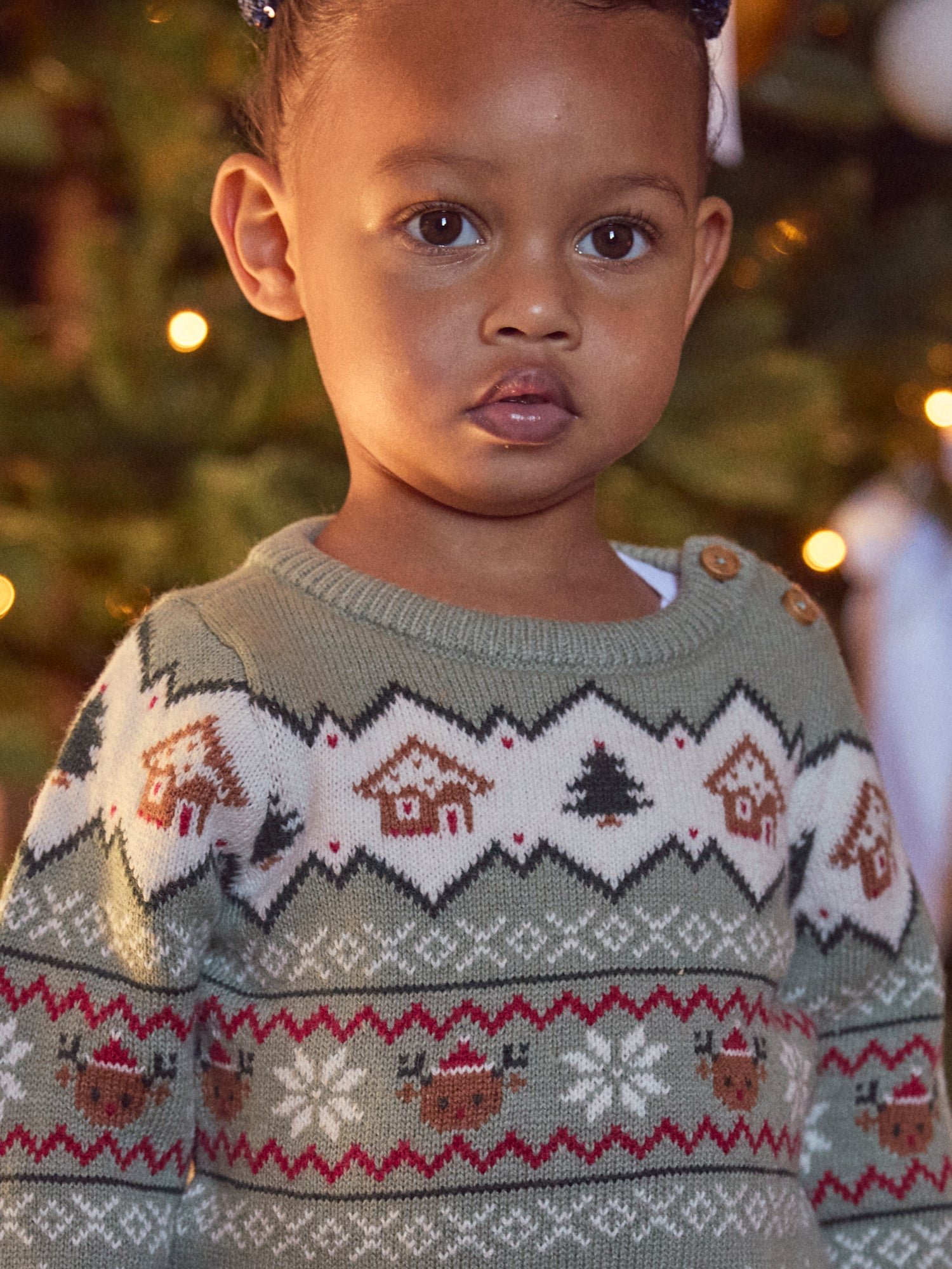 Sage Green Christmas Sweater Unisex Baby