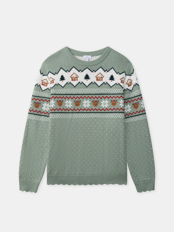 Women's Sage Green Christmas Sweater