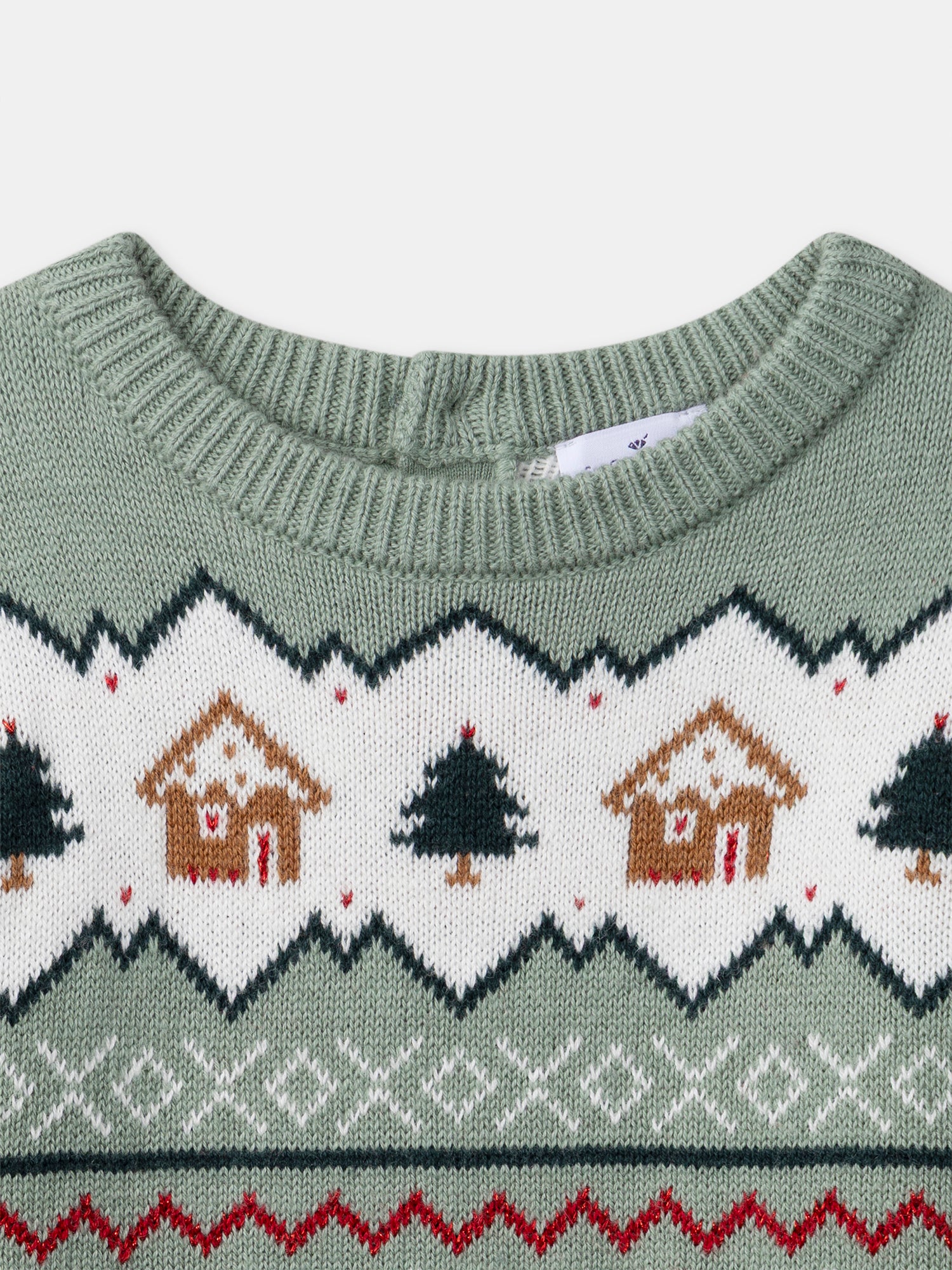 Sage green Christmas sweater for girls