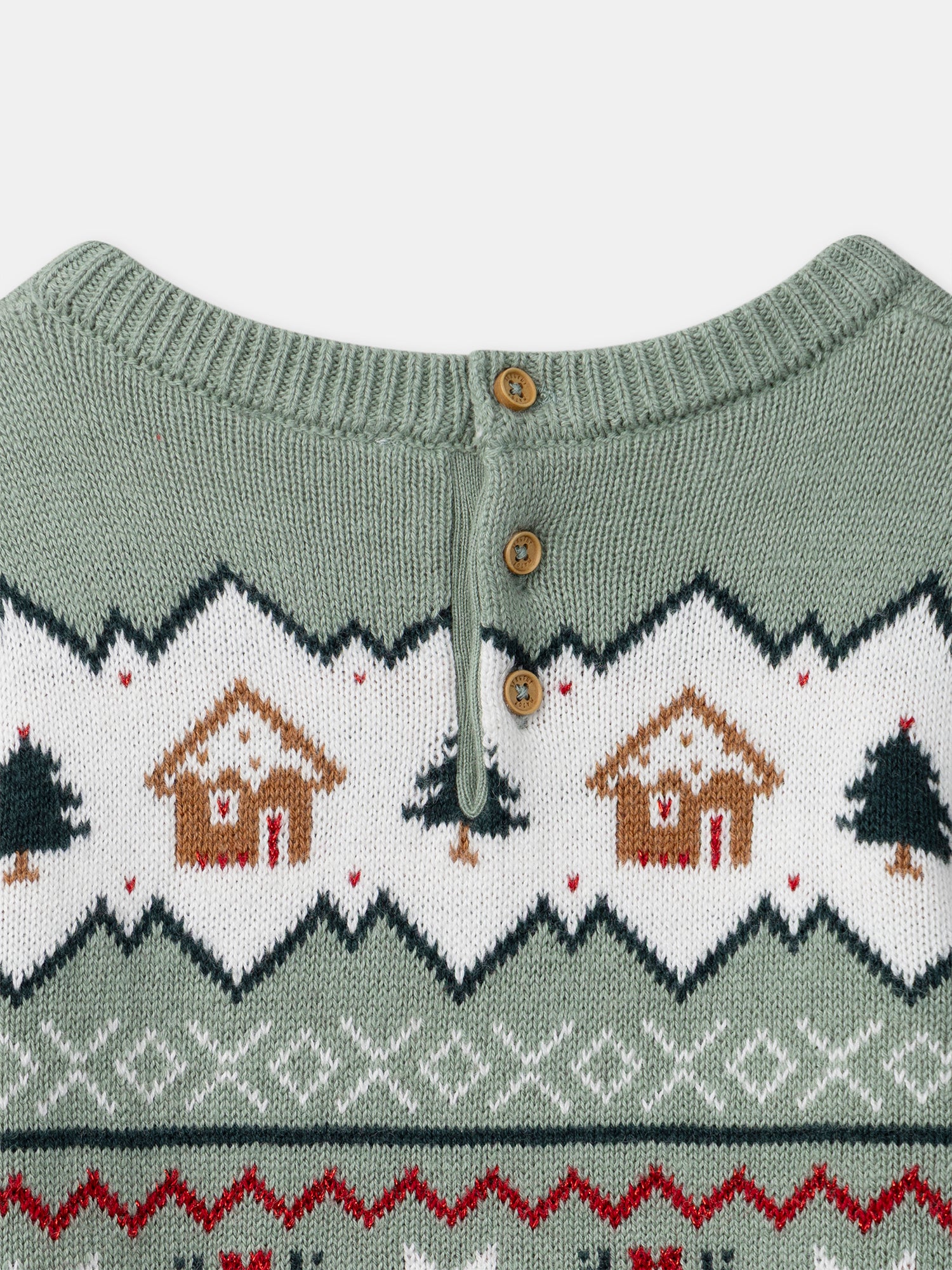 Sage green Christmas sweater for girls