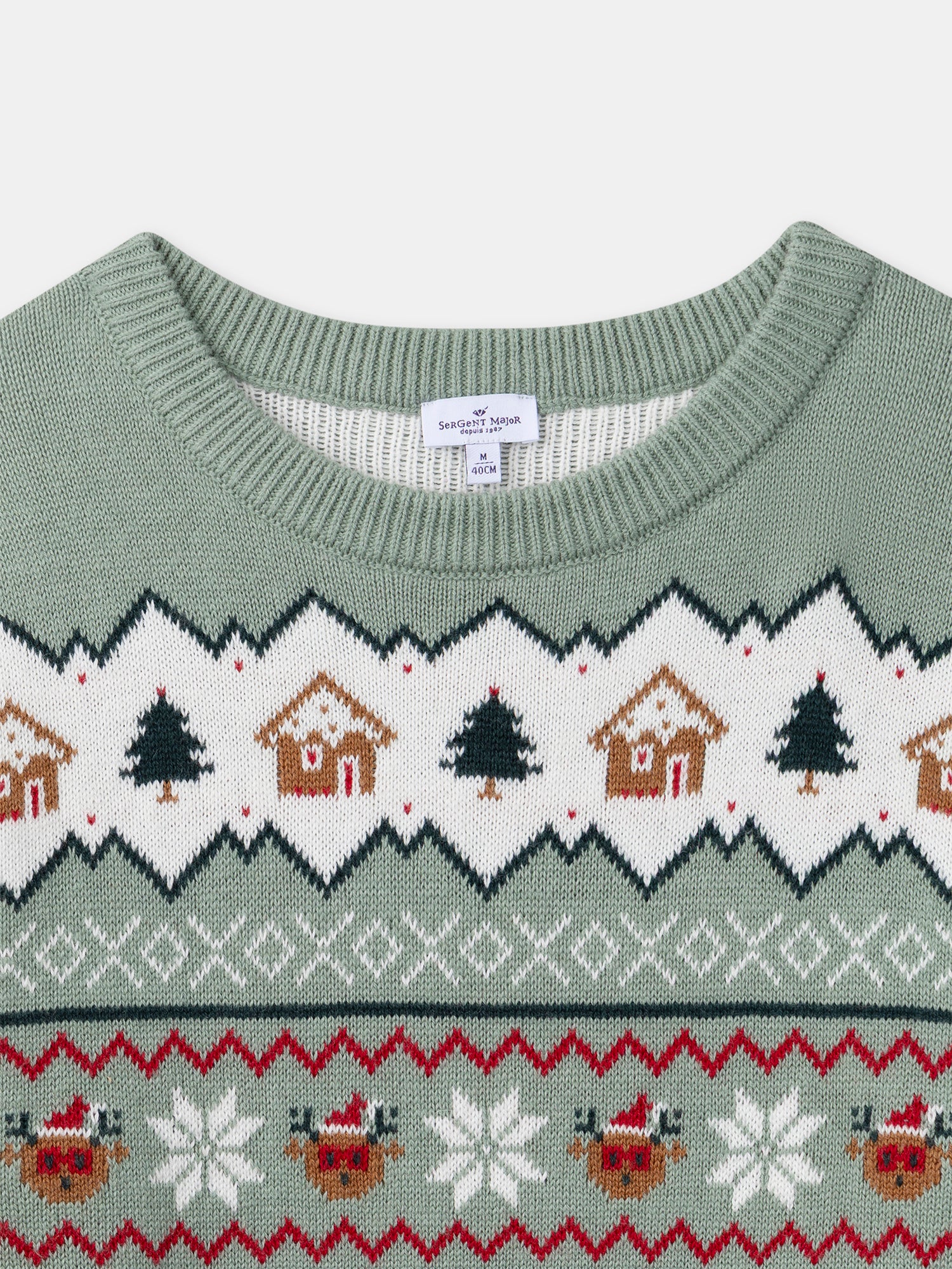 Sage green Christmas sweater for men