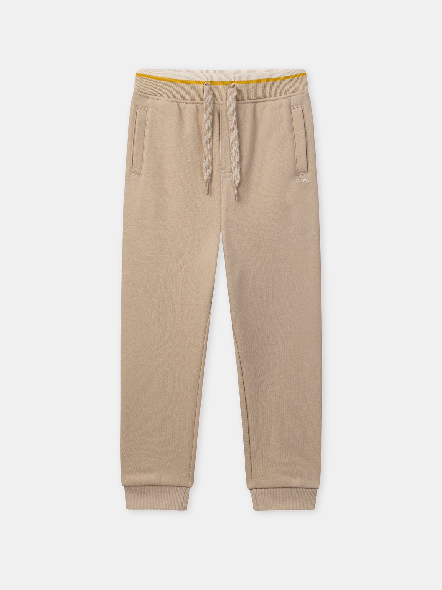 Beige jogging pants for boys