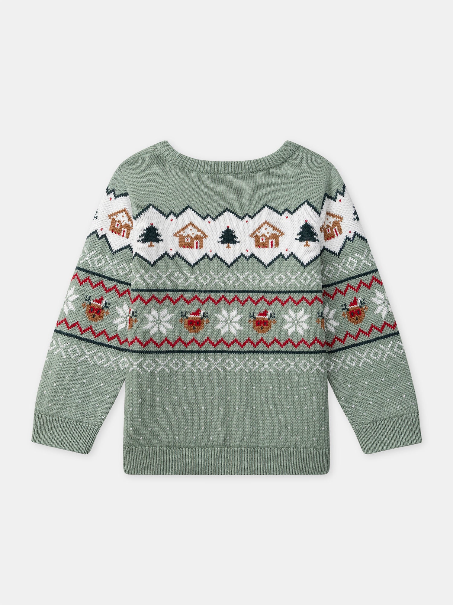 Sage green Christmas sweater for boys