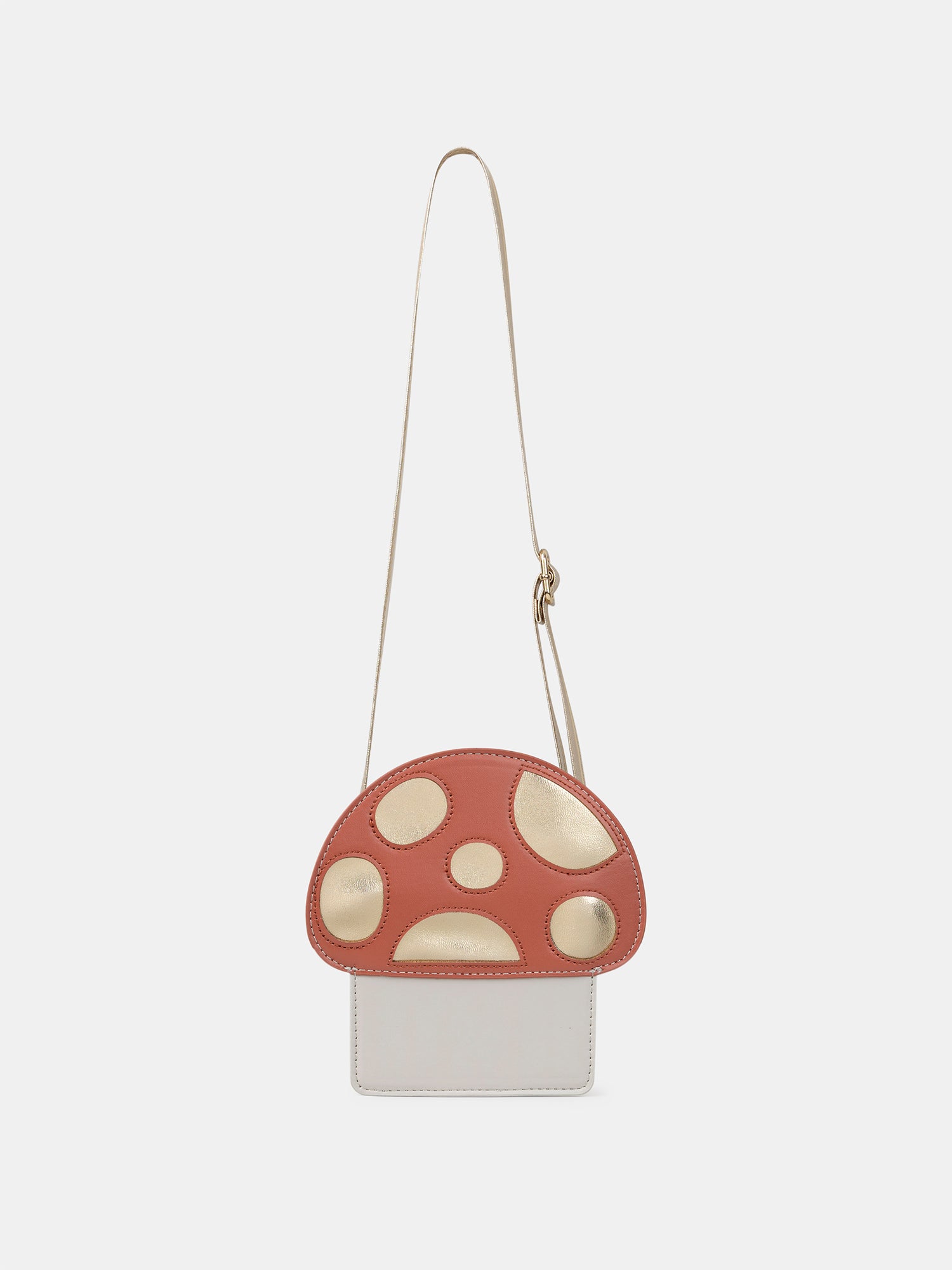 Tricolor Mushroom Bag with Shoulder Strap for Girls