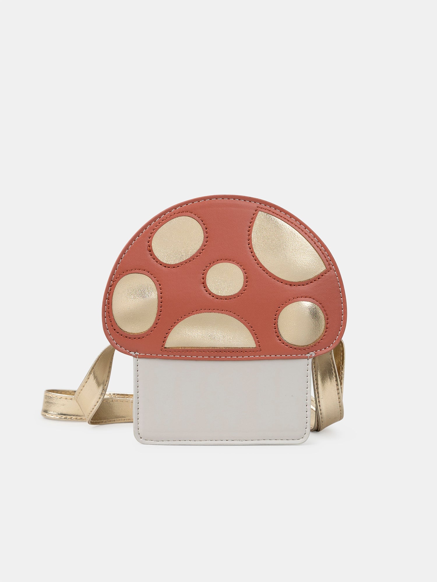 Tricolor Mushroom Bag with Shoulder Strap for Girls
