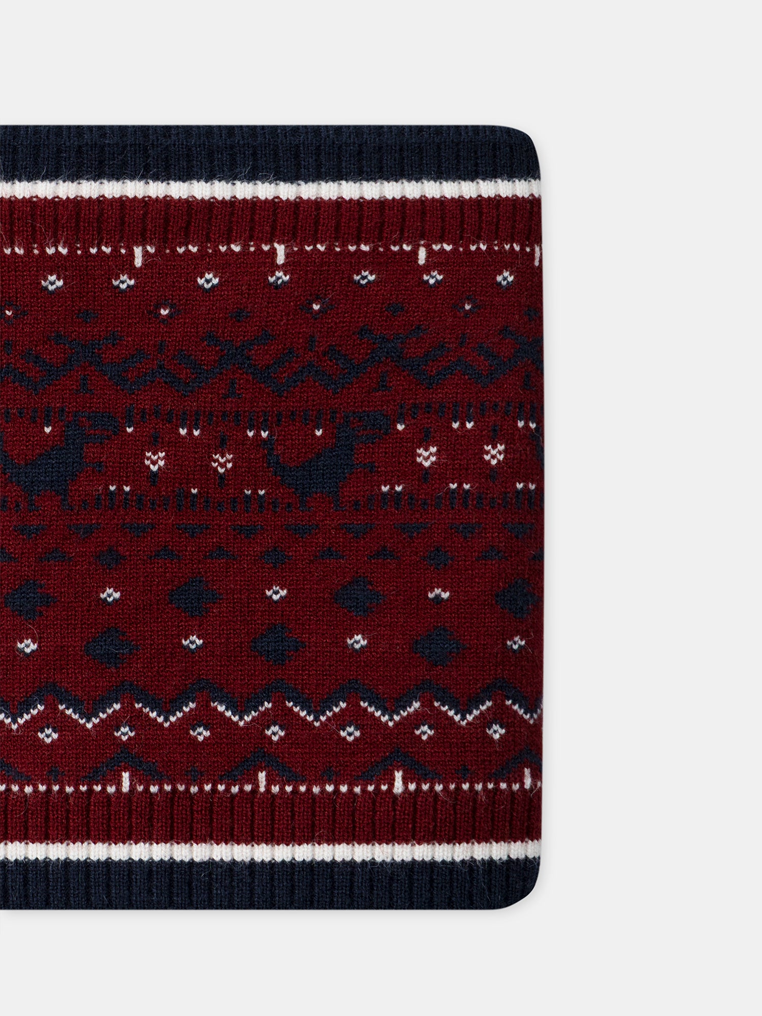 Burgundy Dinosaur Pattern Scarf for Boys