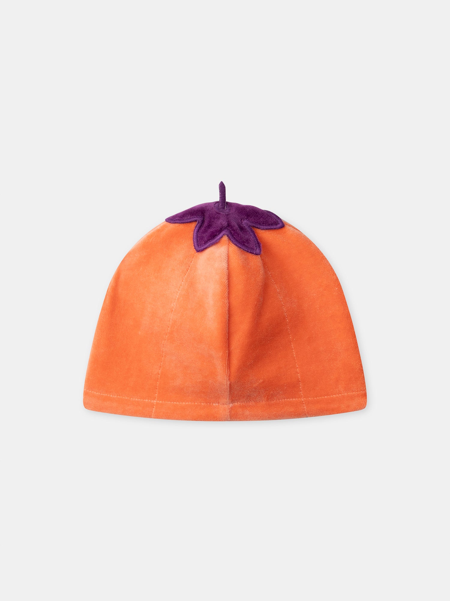 Purple velvet sleeping bag + Pumpkin hat Baby Girl