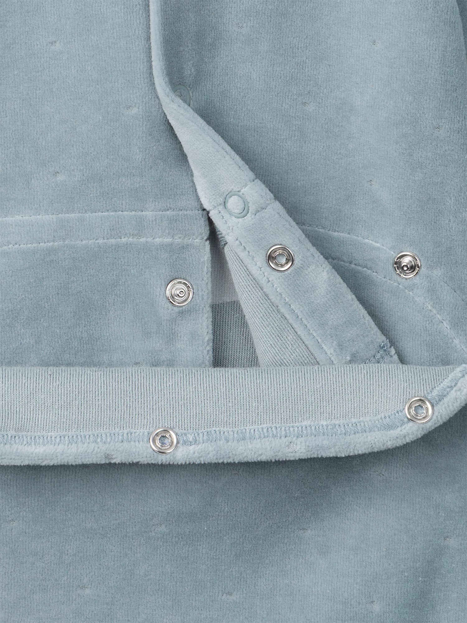 Blue velvet onesie with cat embroidery for baby girls