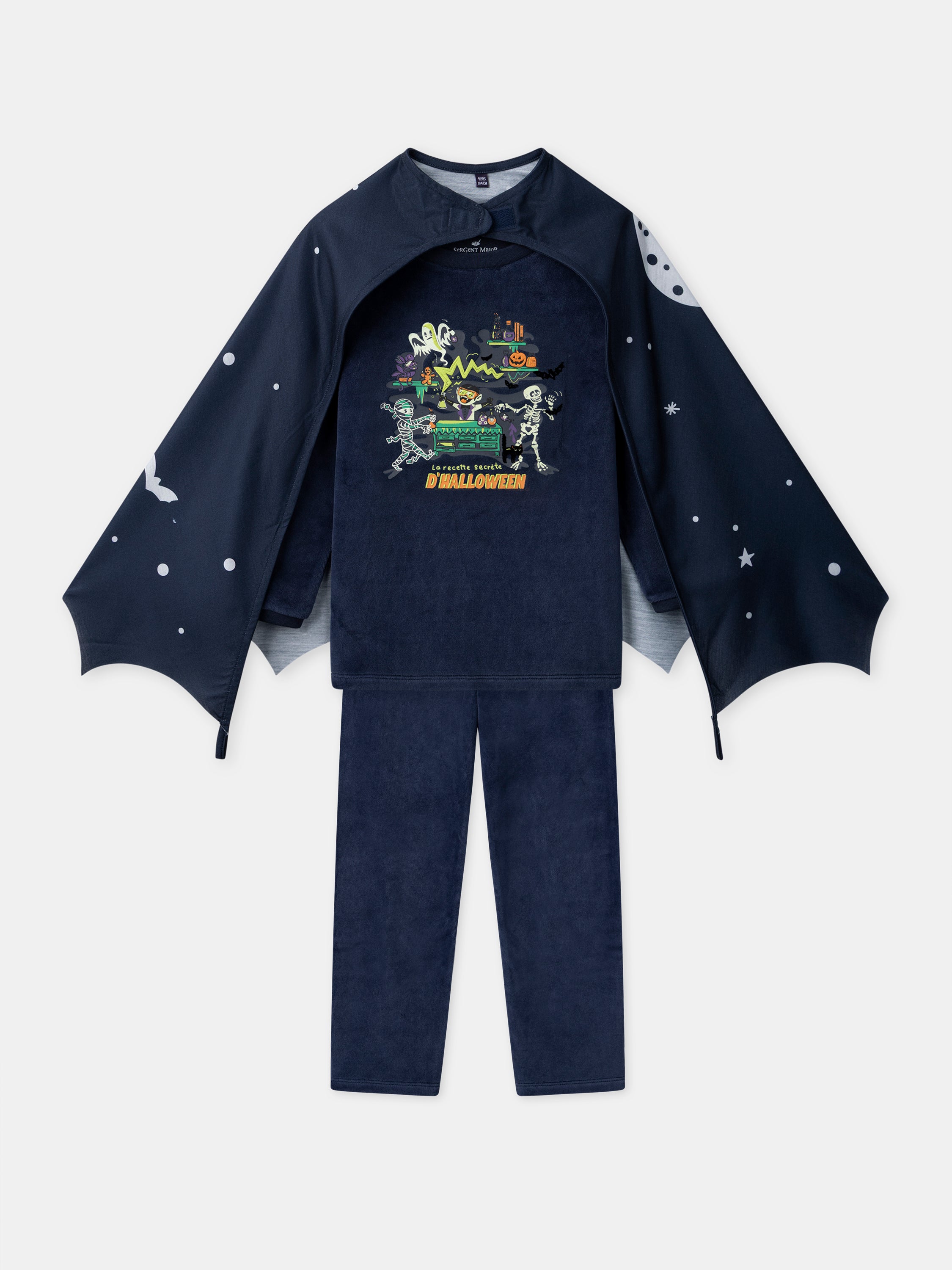 Navy Velour Pyjama + Boy's Cape