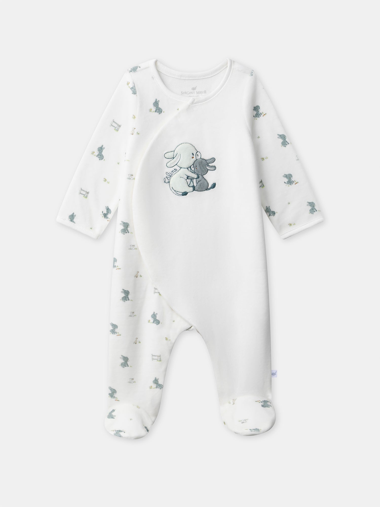 Cream Baby Sleeper Printed Donkey for Newborn Boy