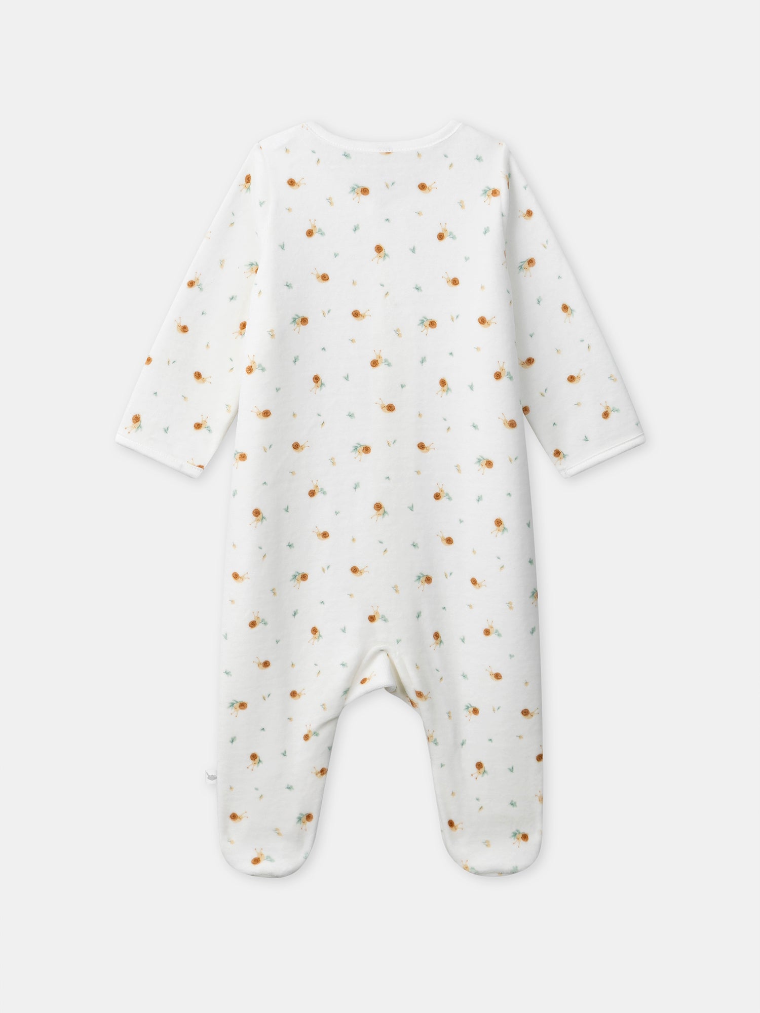 Ecru snail print bodysuit for newborns Unisex