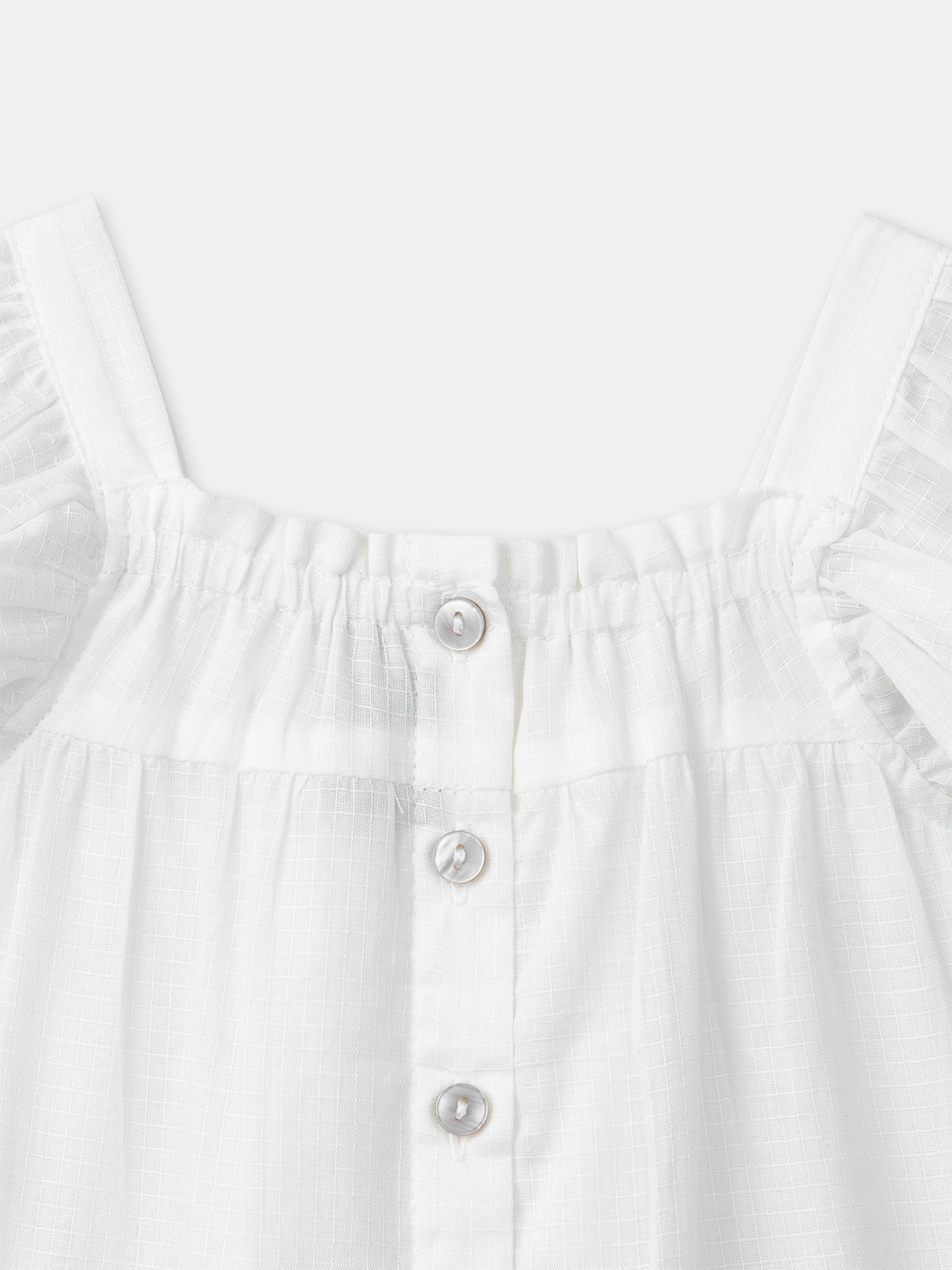 Ecru Blouse with Flower Embroidery Baby Girl