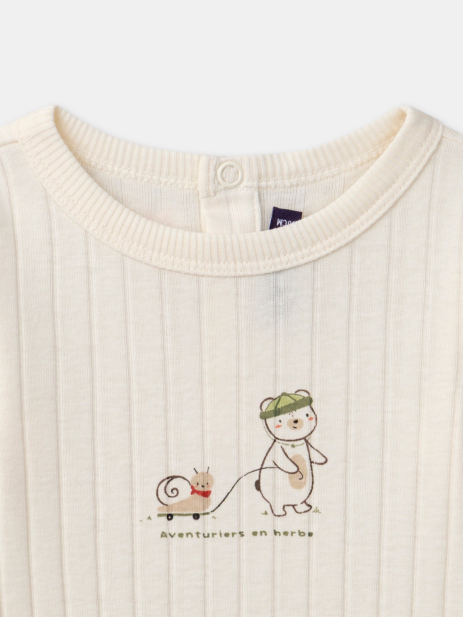 Ivory Baby Bodysuit Printed with Bears for Boys
