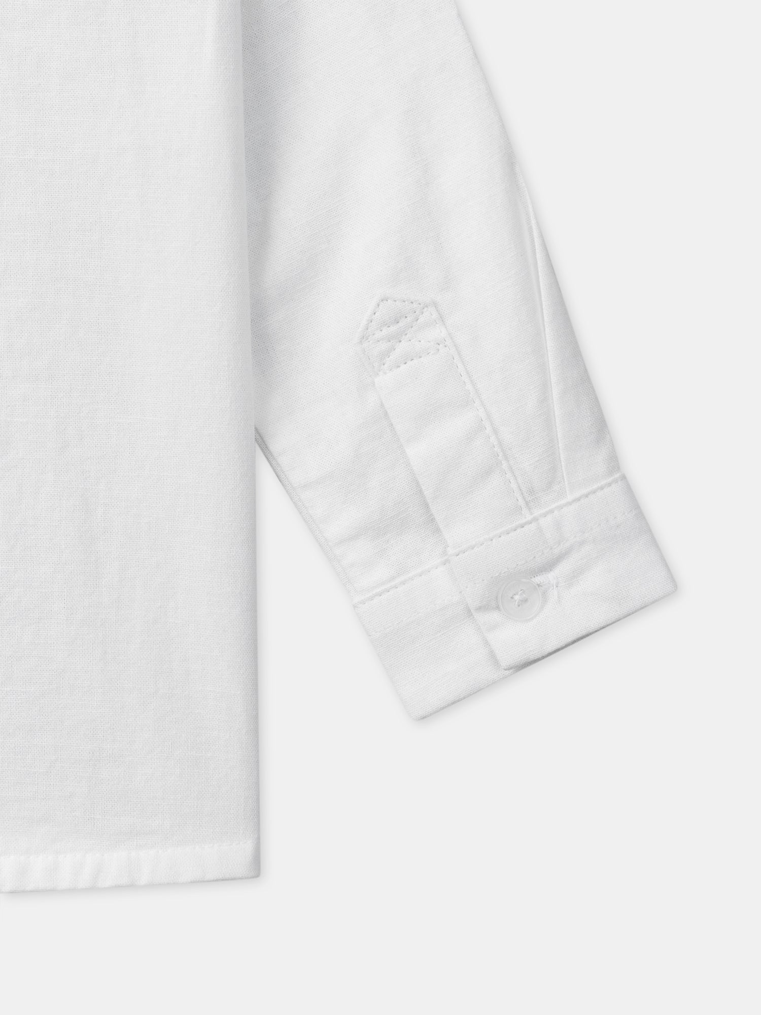 Ecru Baby Boy Shirt with Roll-Up Sleeves