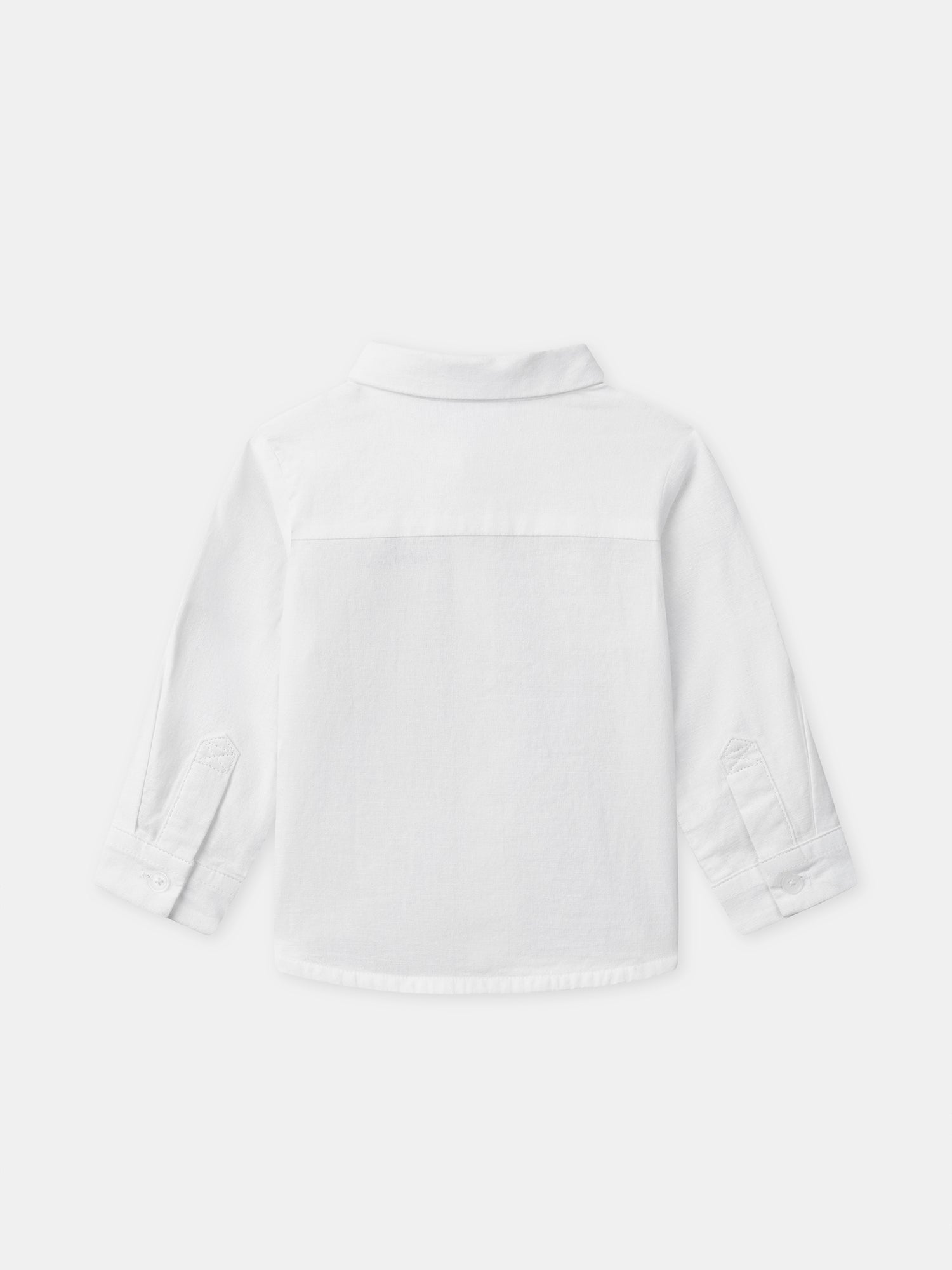 Ecru Baby Boy Shirt with Roll-Up Sleeves