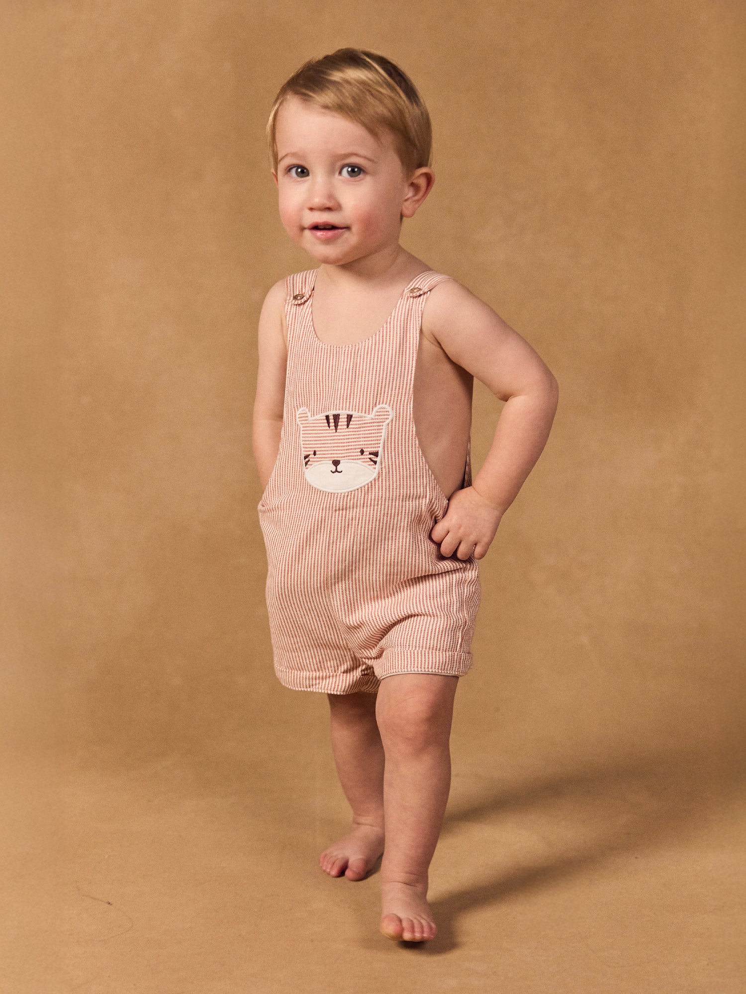 Short Striped Overalls Baby Boy