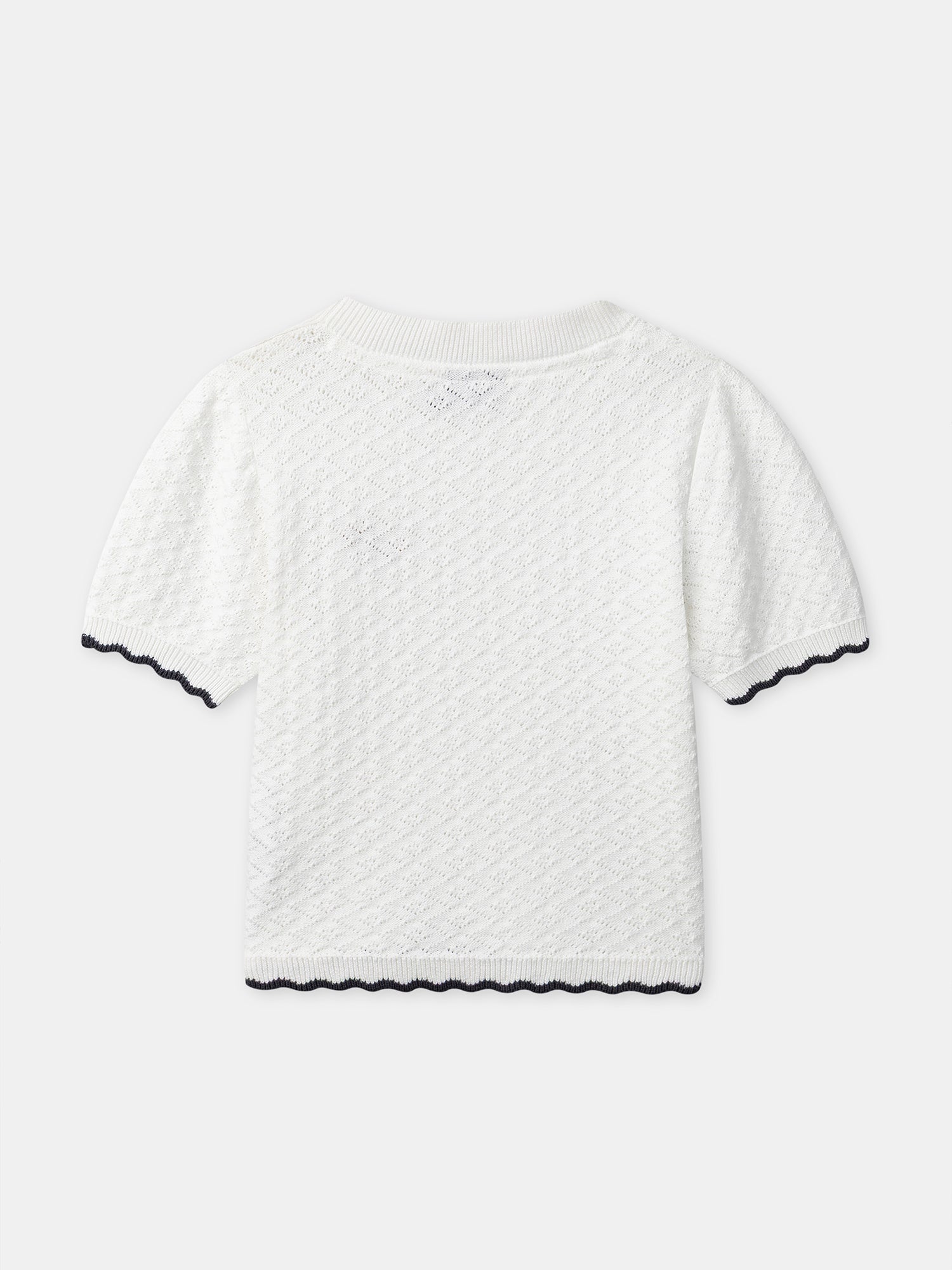 Ecru knit T-shirt Girl