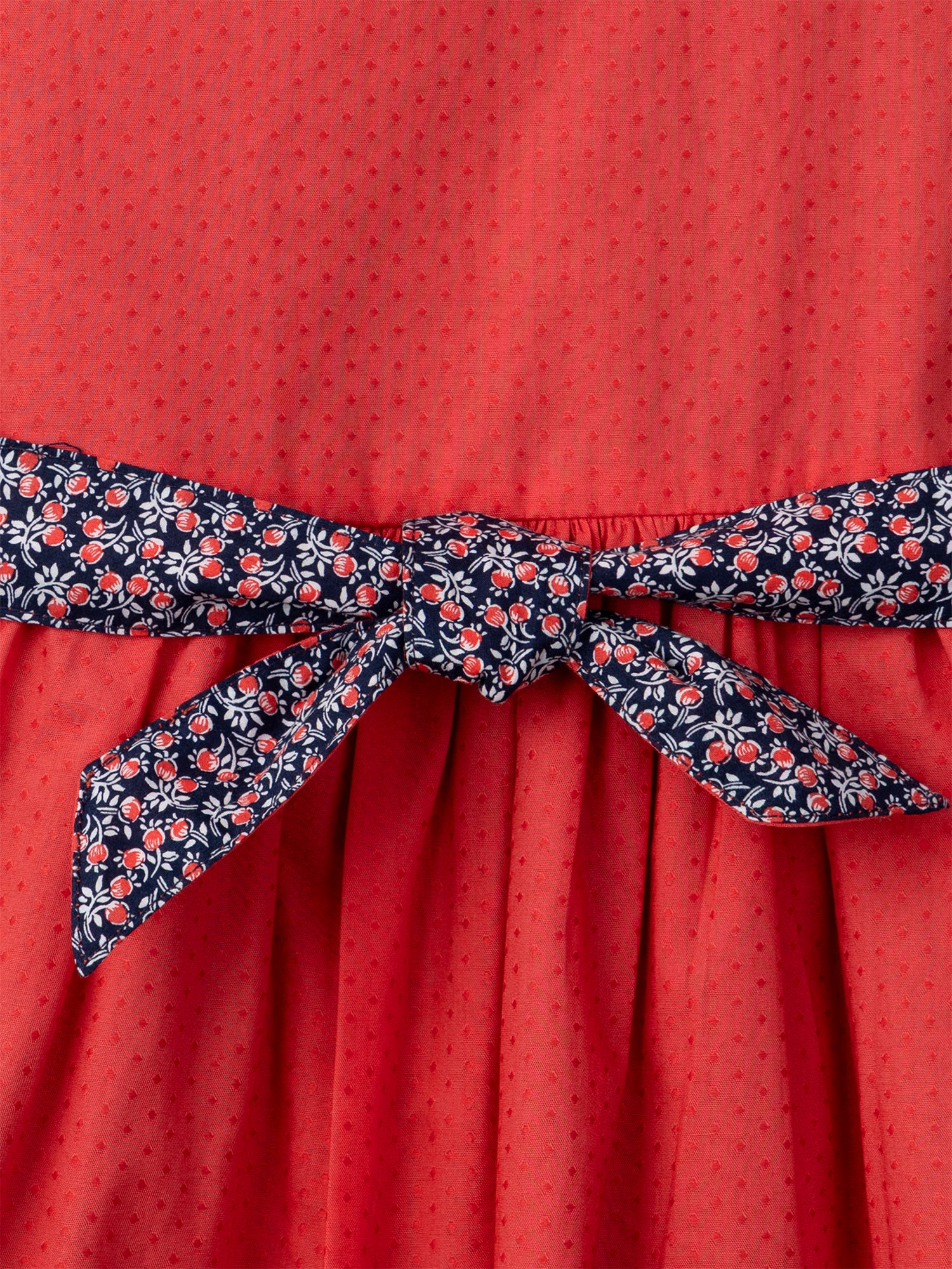 Reversible red or floral-print dress Girl