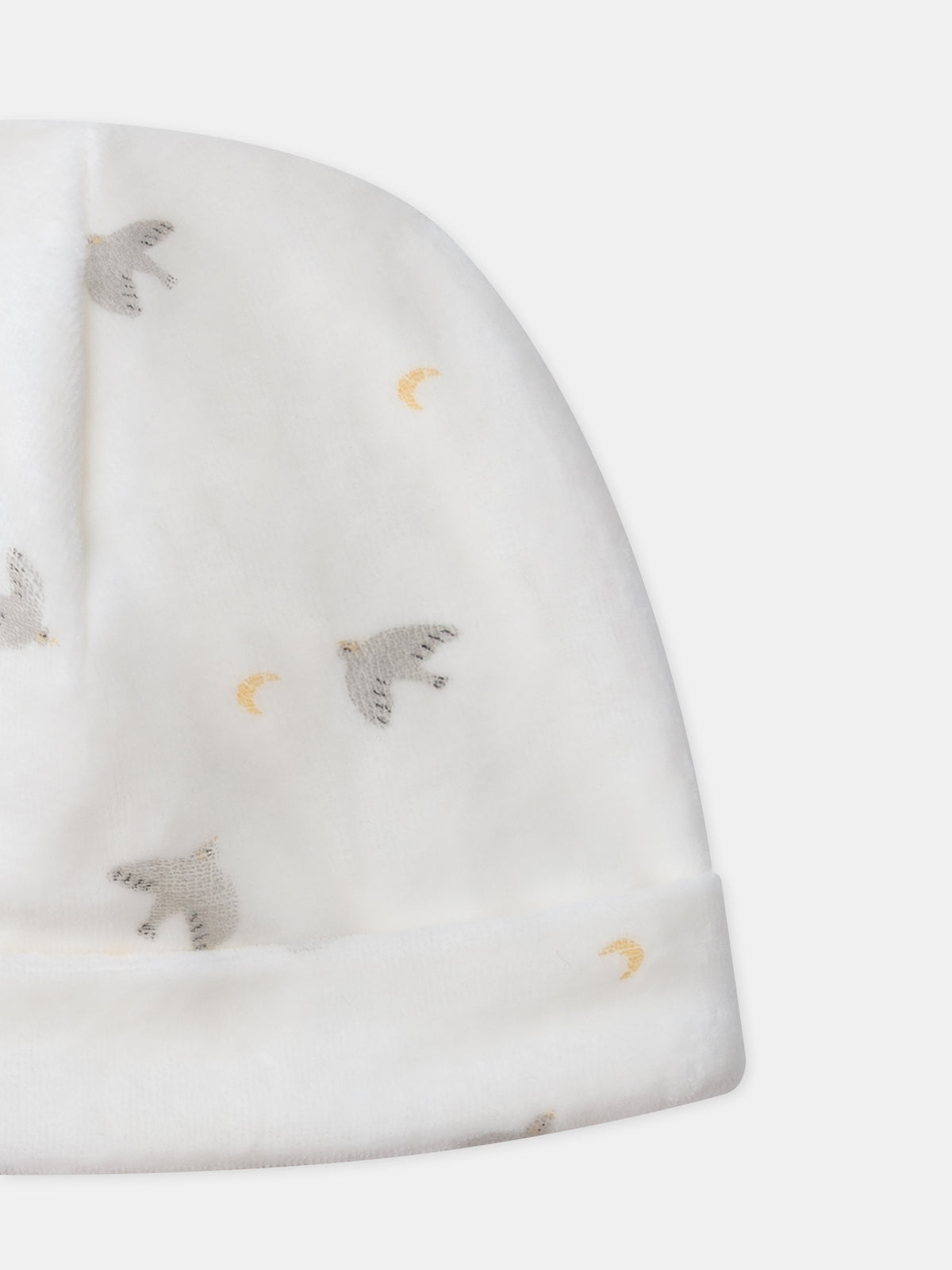 Sleepsuit + cream hat printed with birds and moons Newborn Mixed