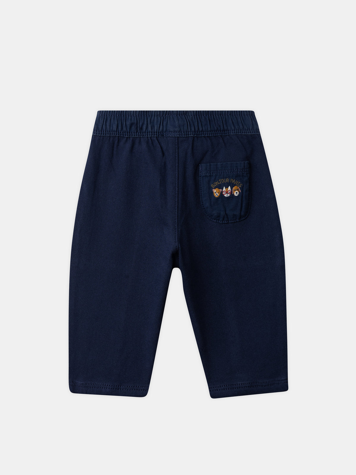 Navy Blue Pants with Animal Embroidery Baby Boy