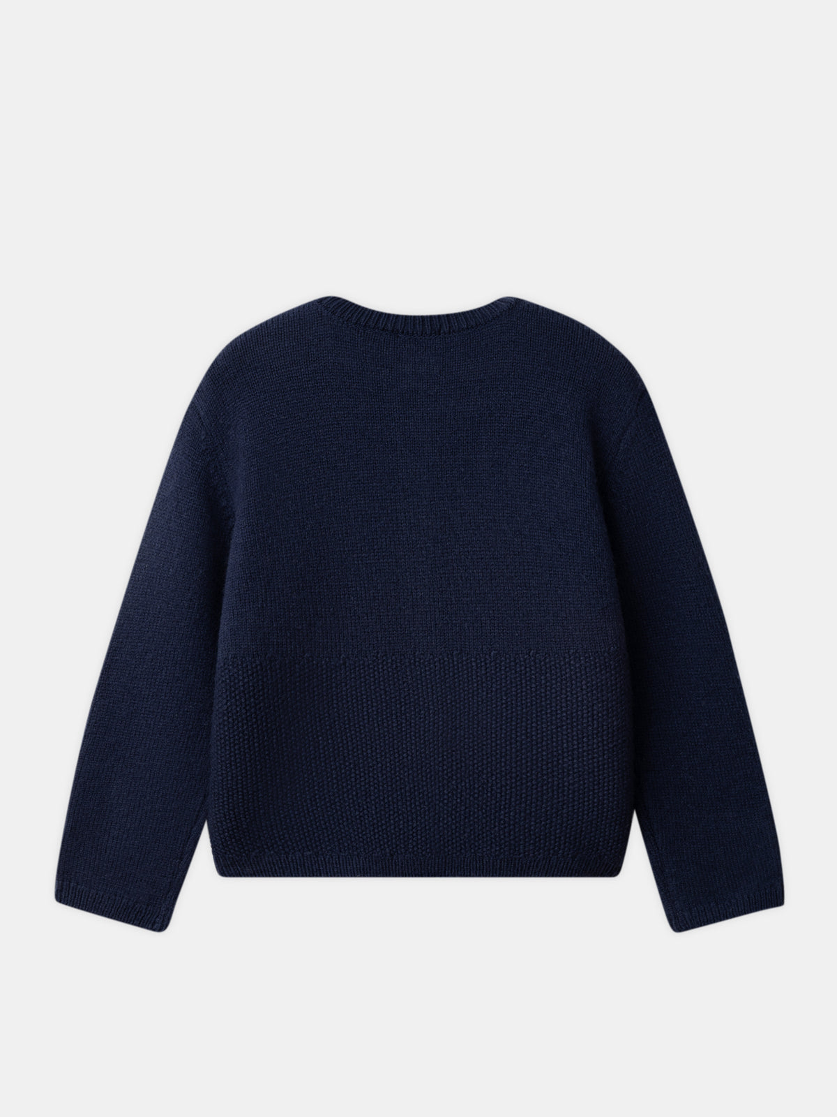 Navy blue cardigan with daisy embroidery for girls