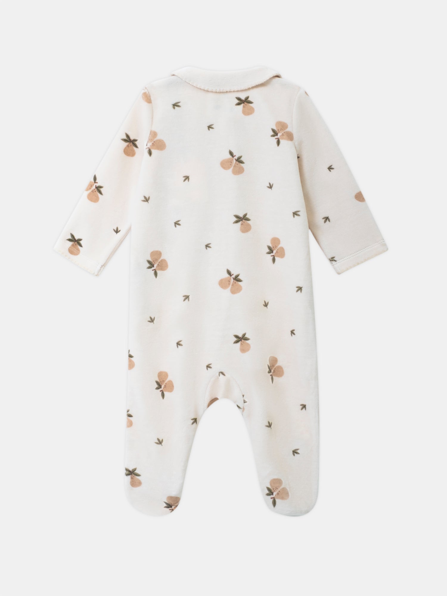 Velvet Pyjama Vanilla with Pear Print Baby Girl