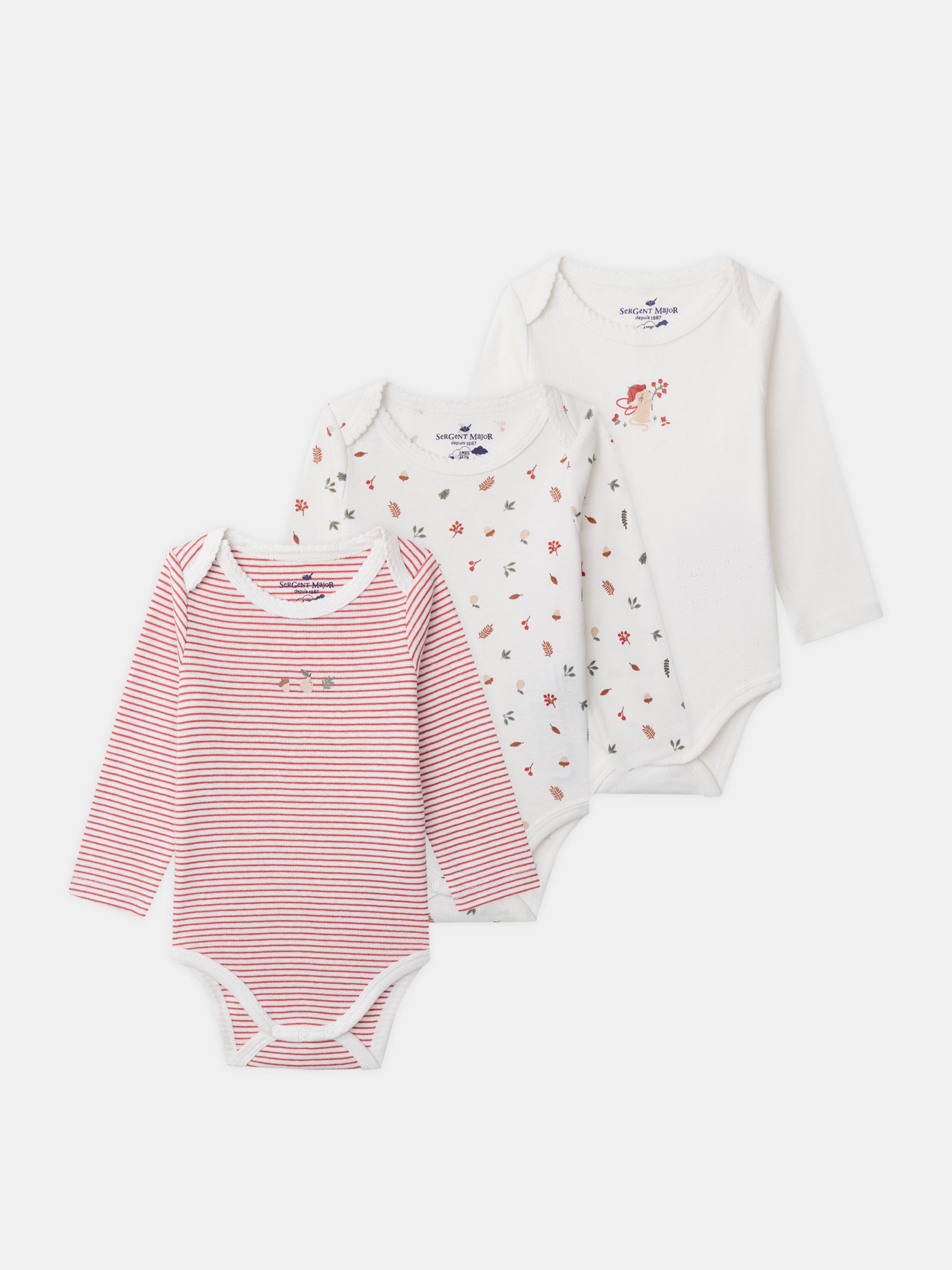 Set of 3 Long Sleeve Bodys Baby Girls