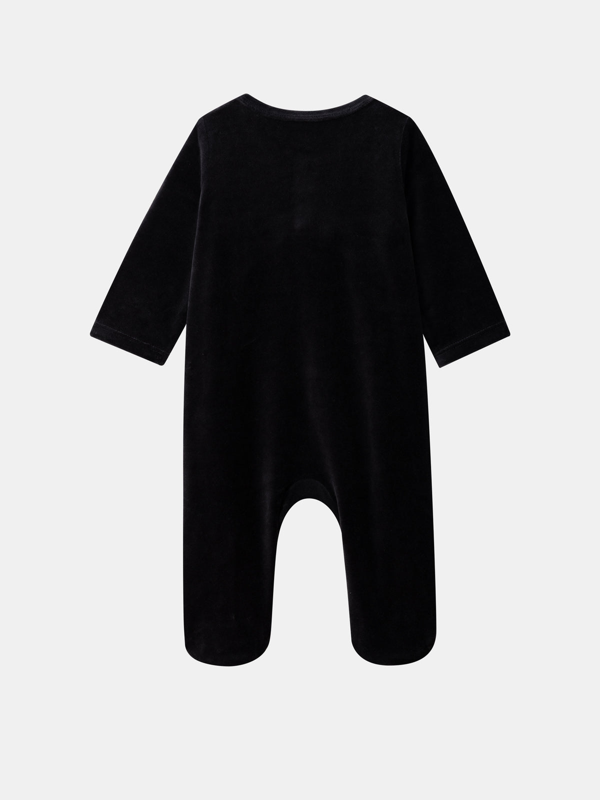Black Velvet Cat Sleepsuit + Hat for Baby Girls