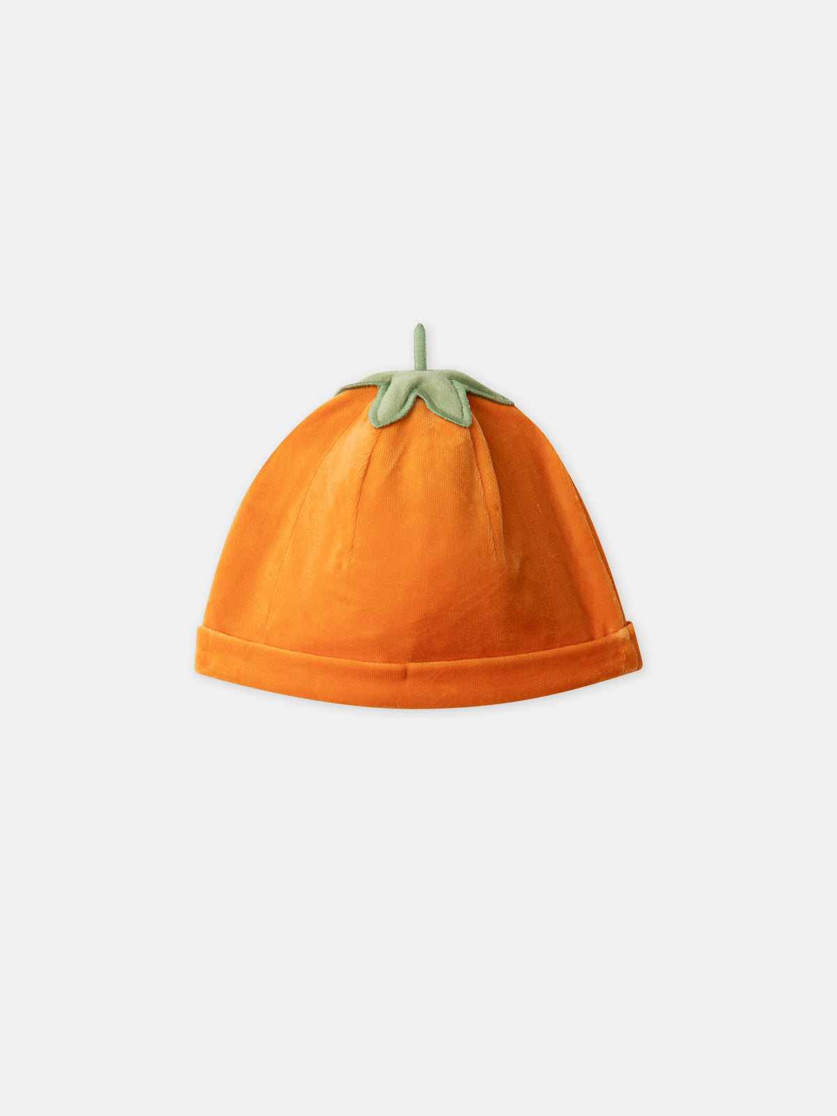 Orange Velvet Pumpkin Sleepsuit + Hat for Baby Boys