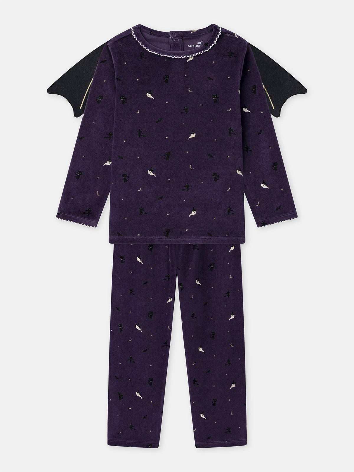Purple Halloween Pyjamas + Bat Wings for Girls