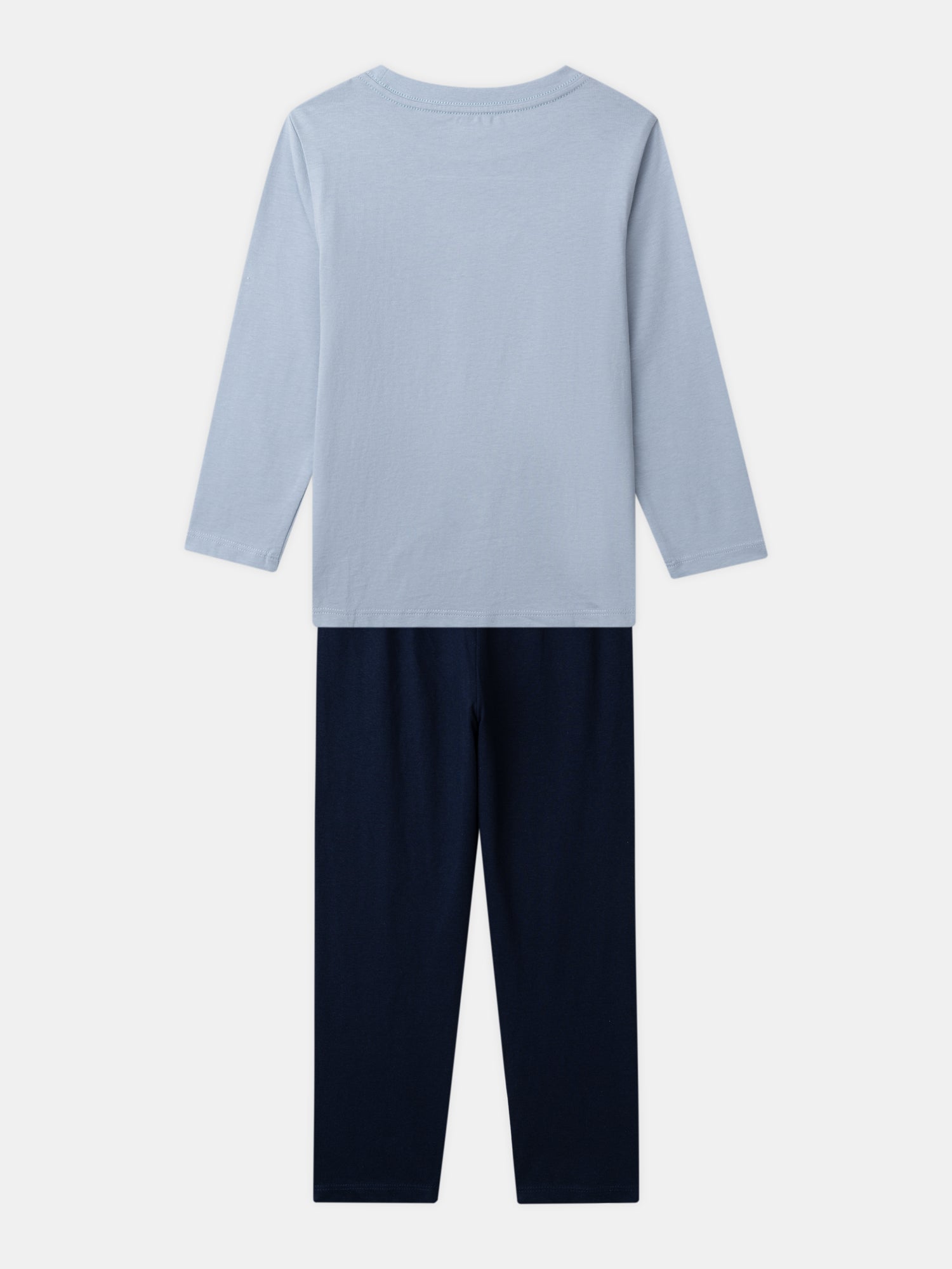 Sky Blue and Navy Blue Pajamas with Griffin Print for Boys