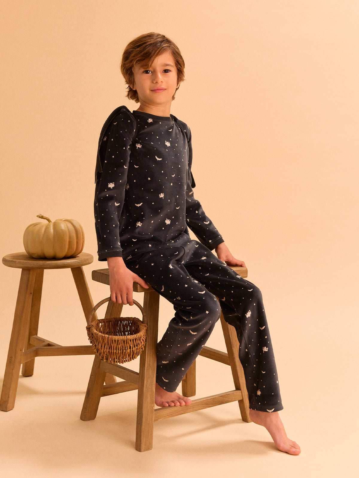Black Halloween Pyjamas + Bat Wings for Boys