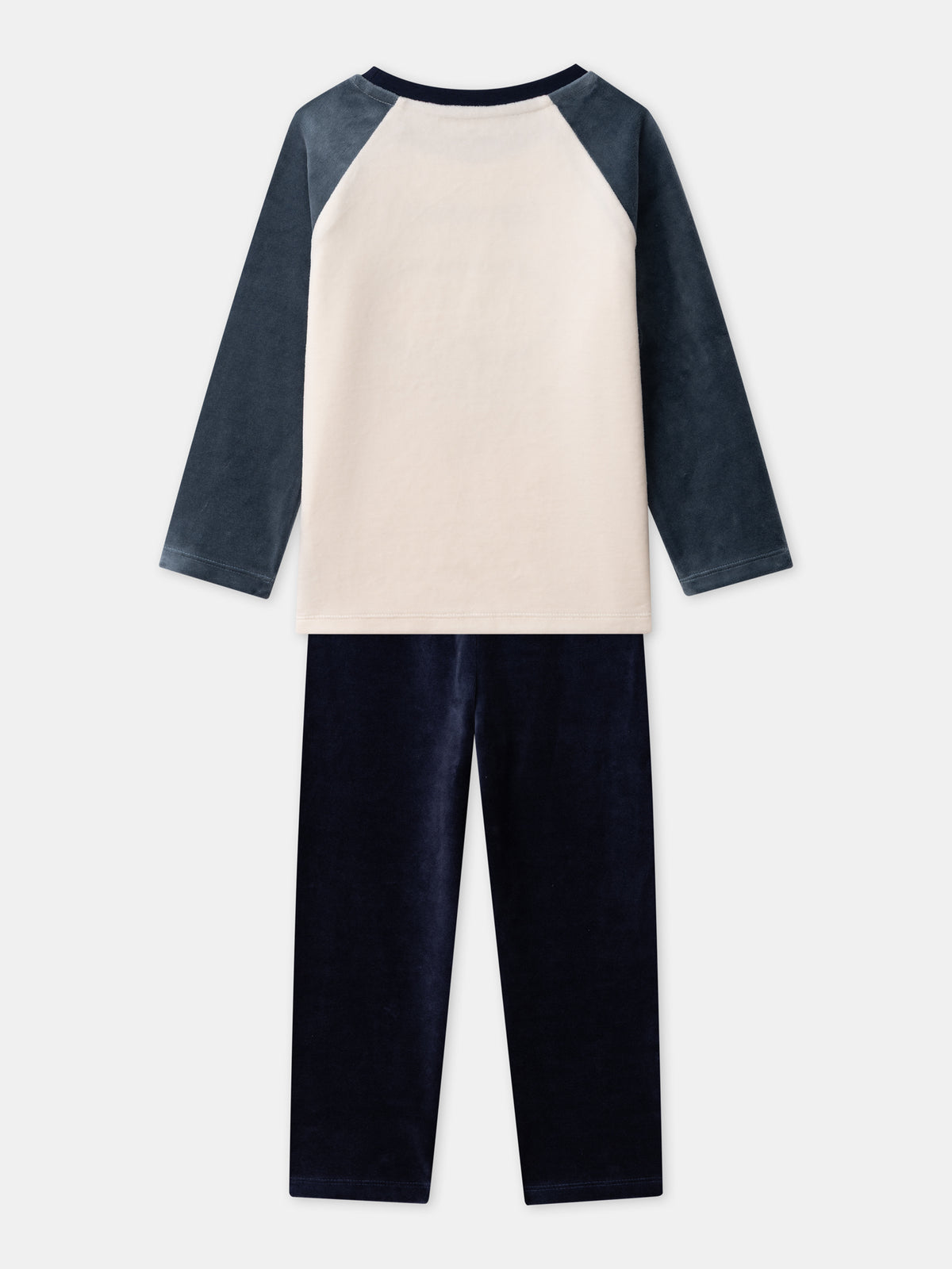 Ecru and navy blue pajama bear Boy