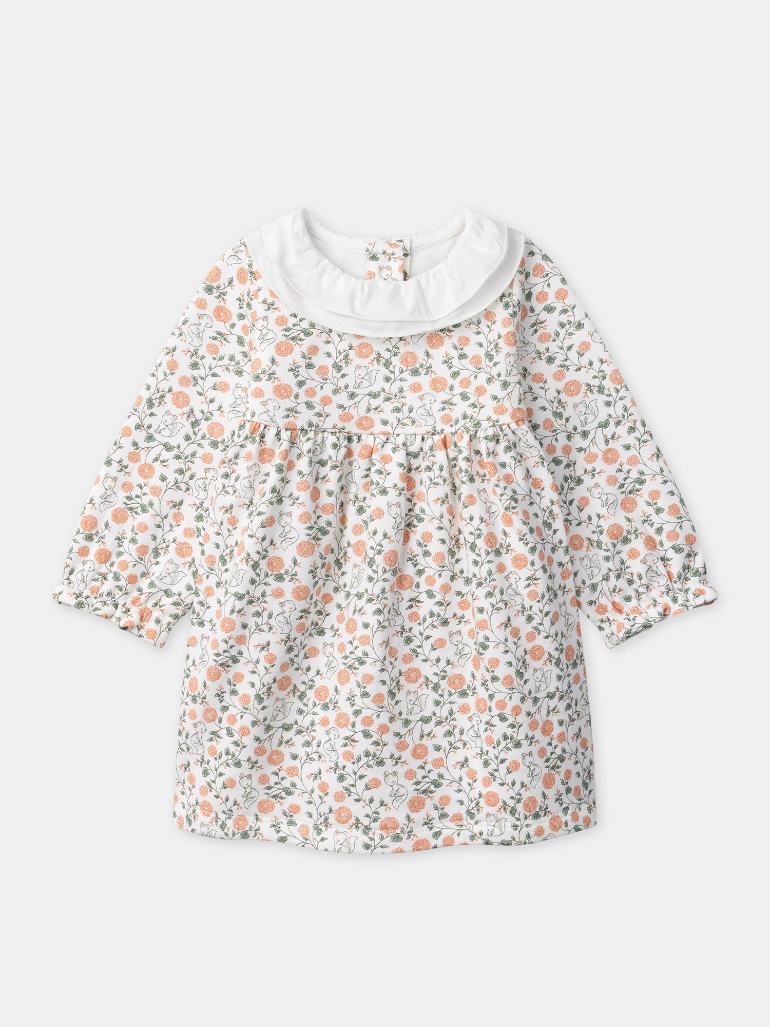 Floral Print Dress + Vest + Tights for Baby Girls