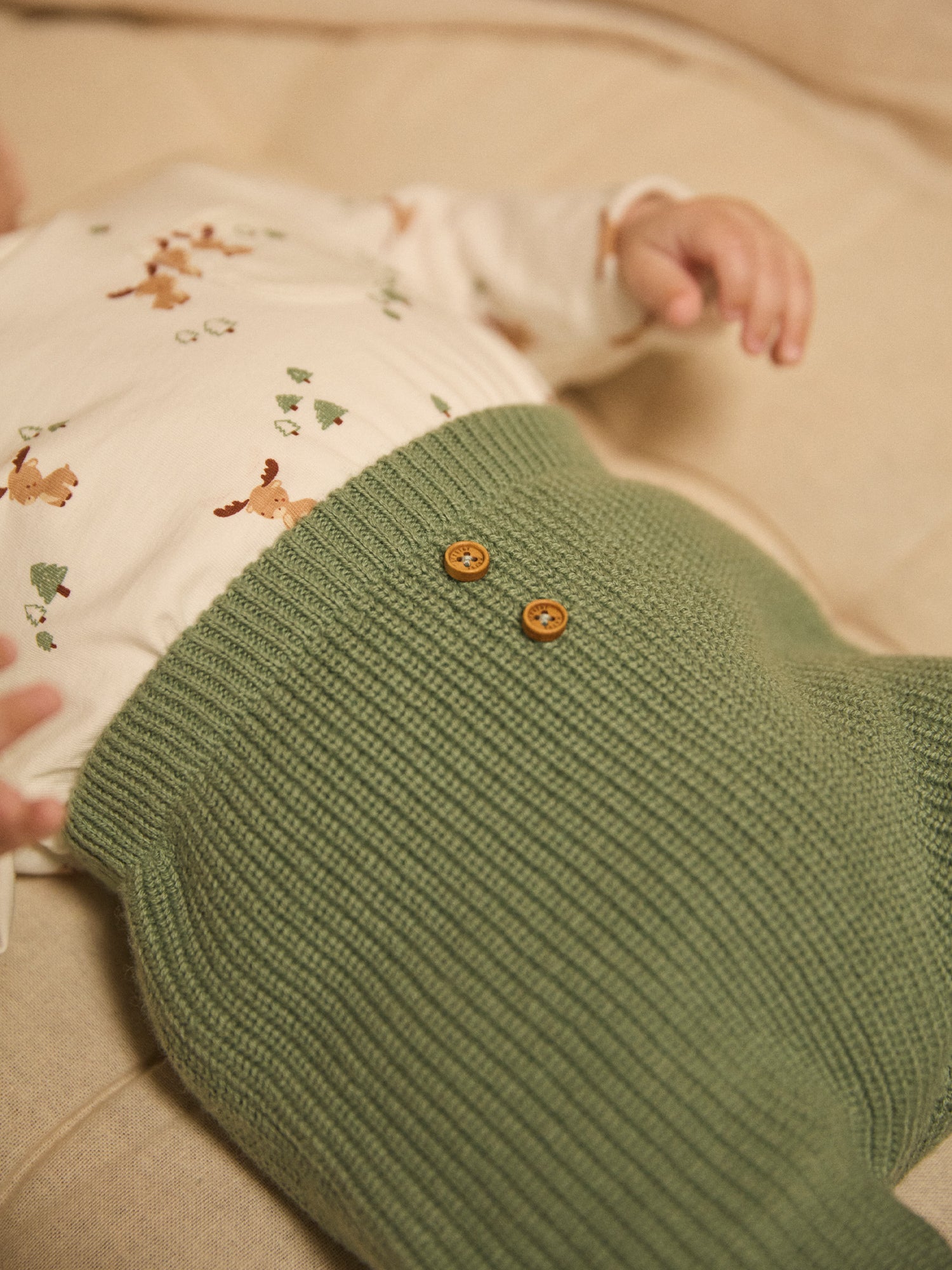 Boy's Birth Set with Printed T-Shirt + Vest + Pants