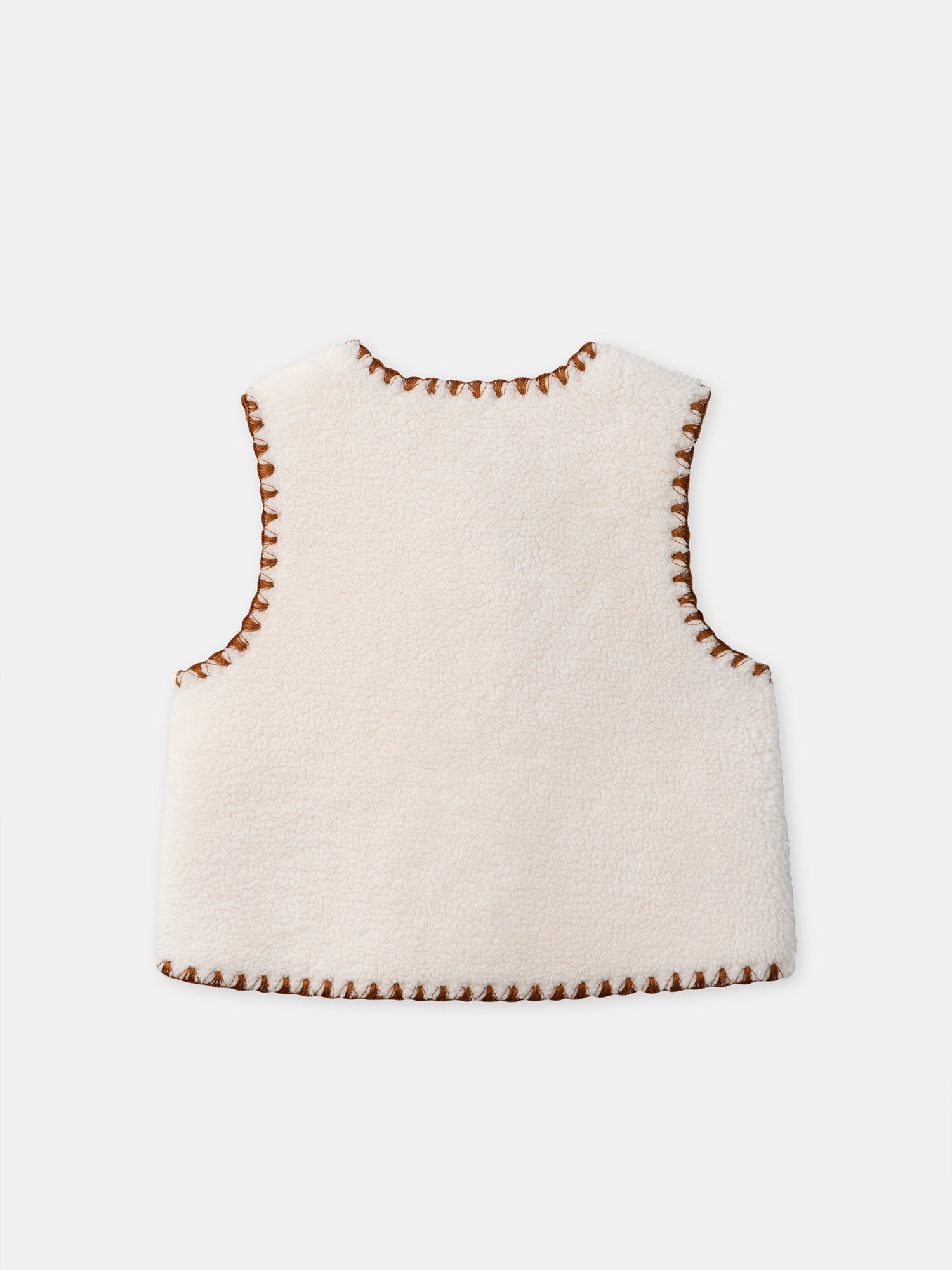 Ecru Sleeveless Cardigan for Baby Girls