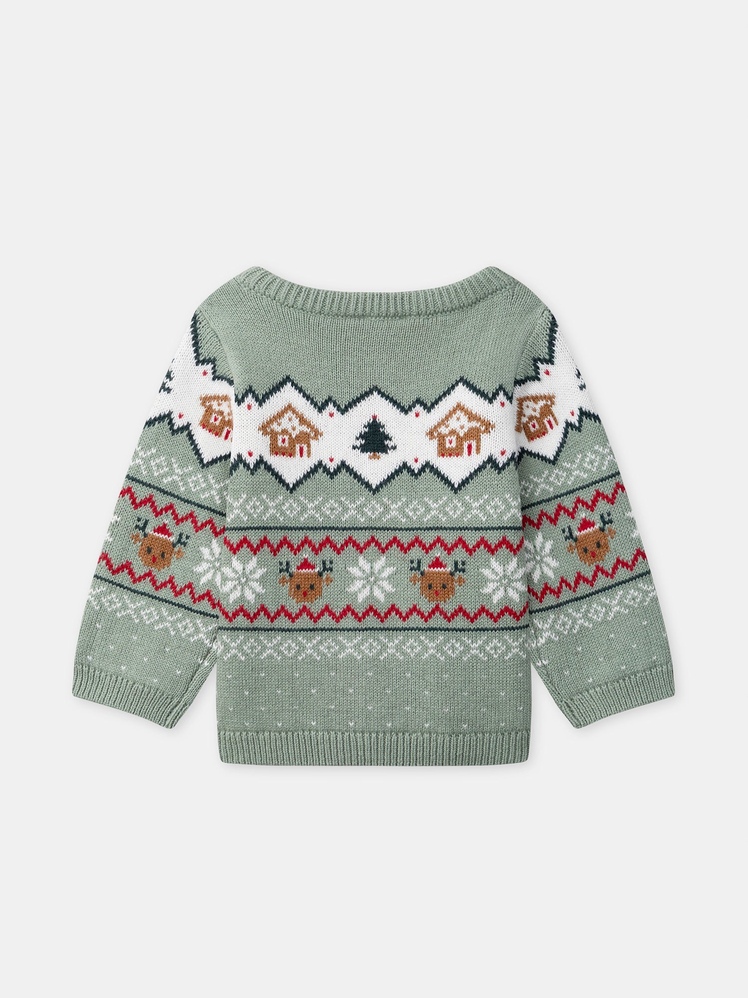 Sage Green Christmas Sweater Unisex Baby