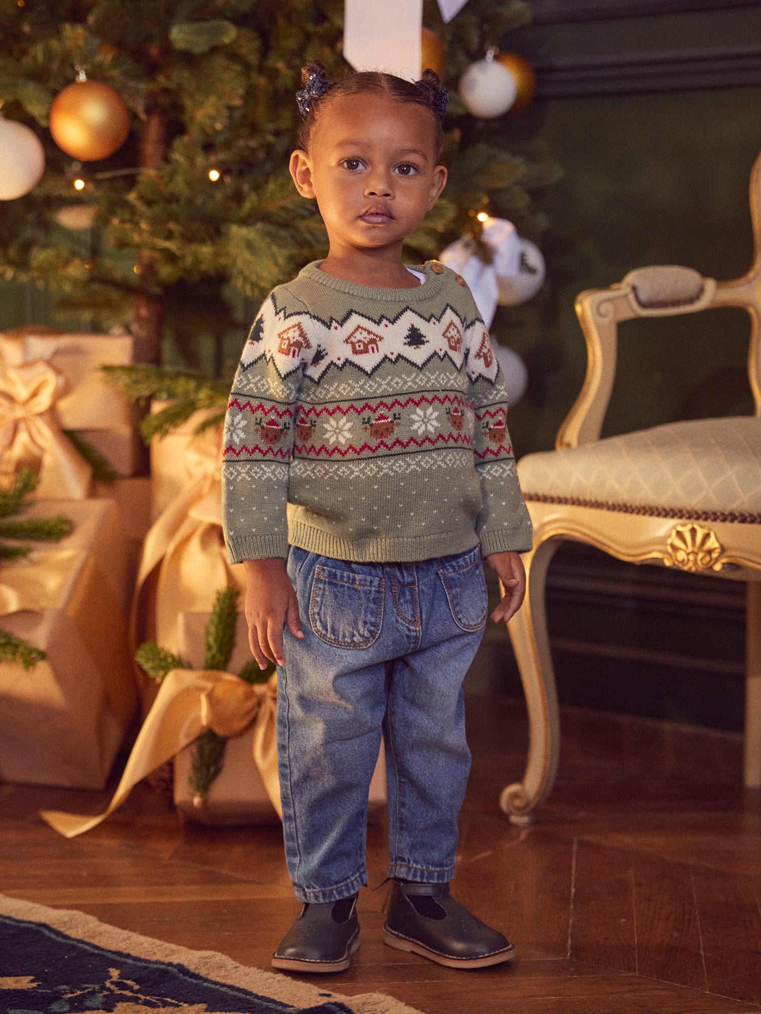 Sage Green Christmas Sweater Unisex Baby