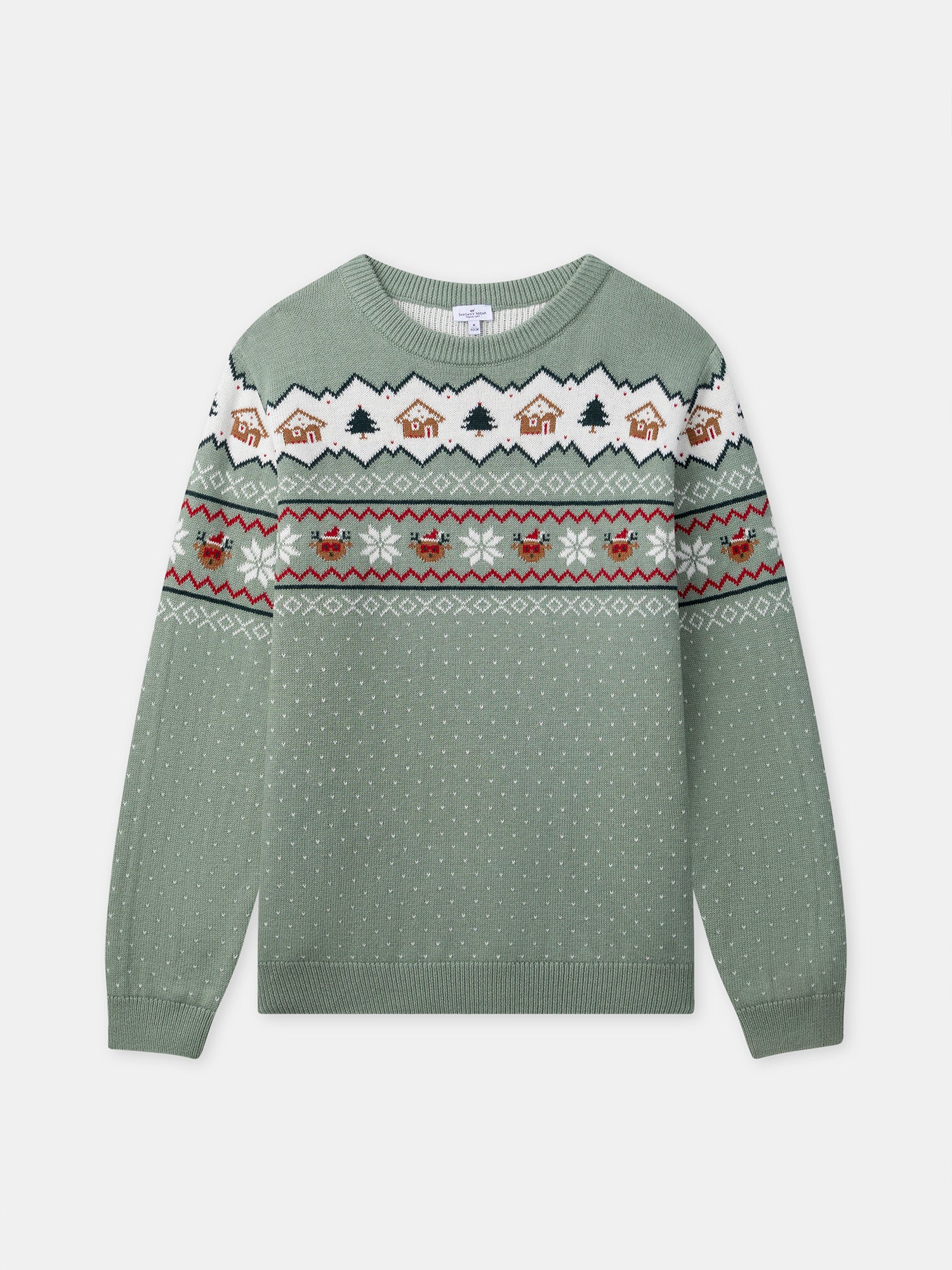 Sage green Christmas sweater for men