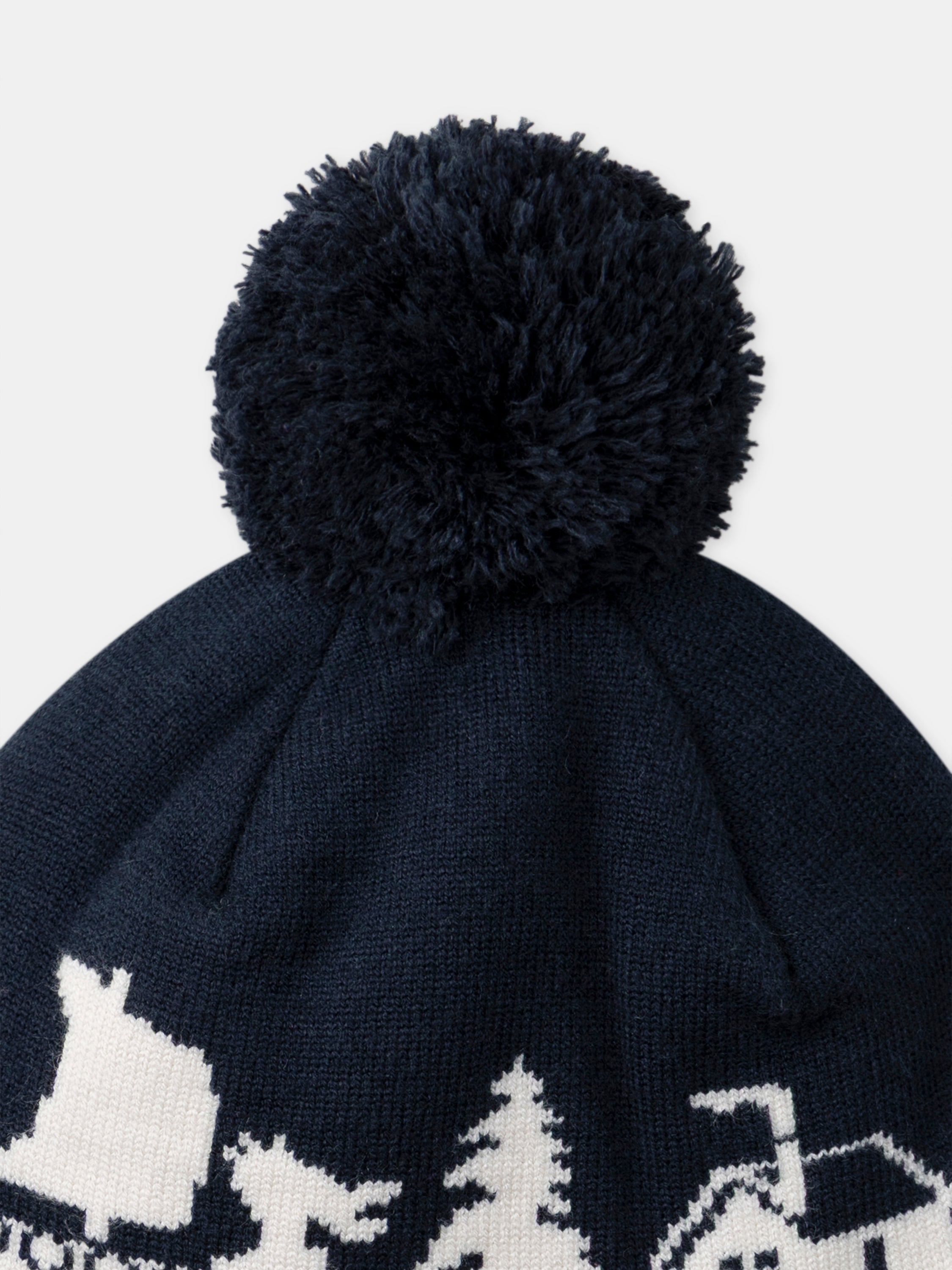Beanie with Pompon and Jacquard Pattern for Boy