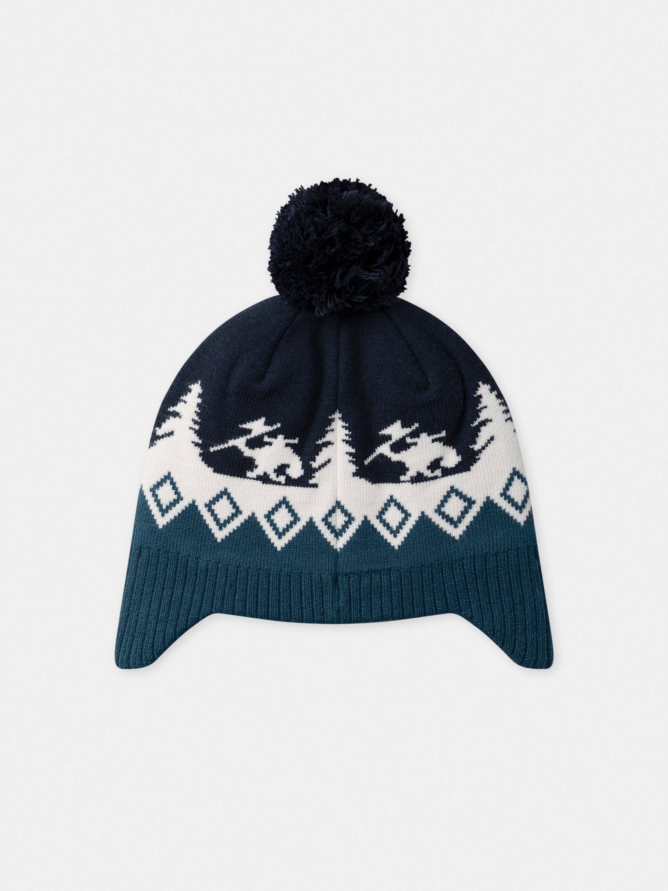 Beanie with Pompon and Jacquard Pattern for Boy