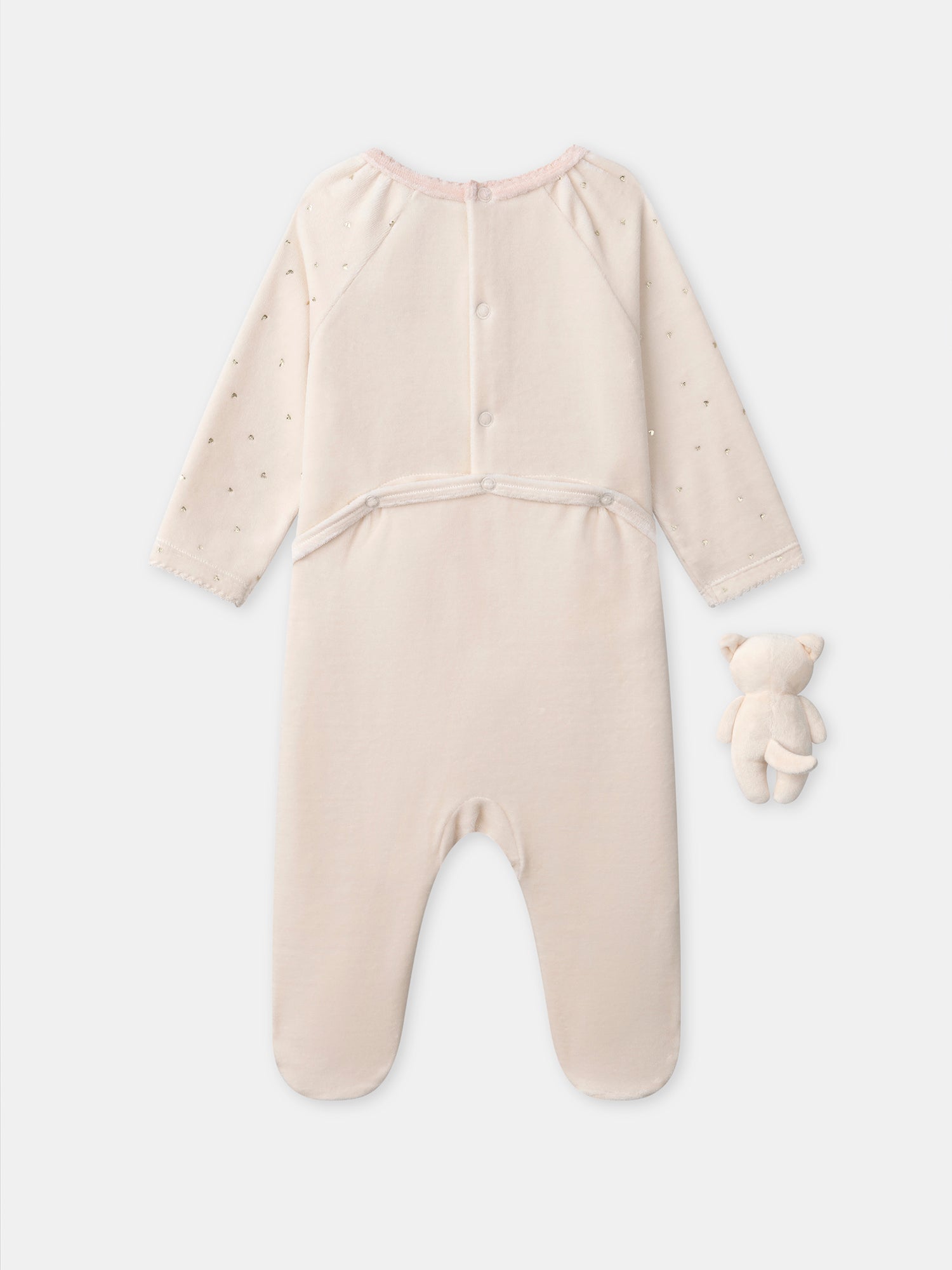 Pink Baby Gown with Cat Face + Plush Cat