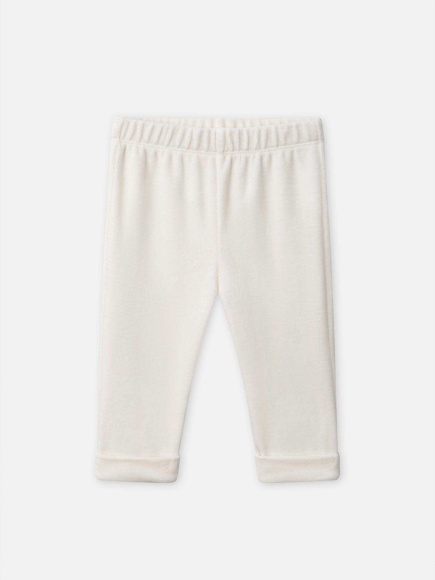 Ecru striped pajama with rabbit for Baby Boy