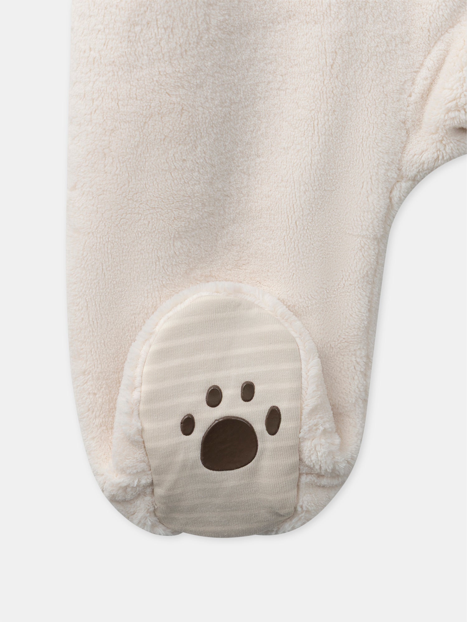 Ivory Hooded Bear Onesie for Baby Boy