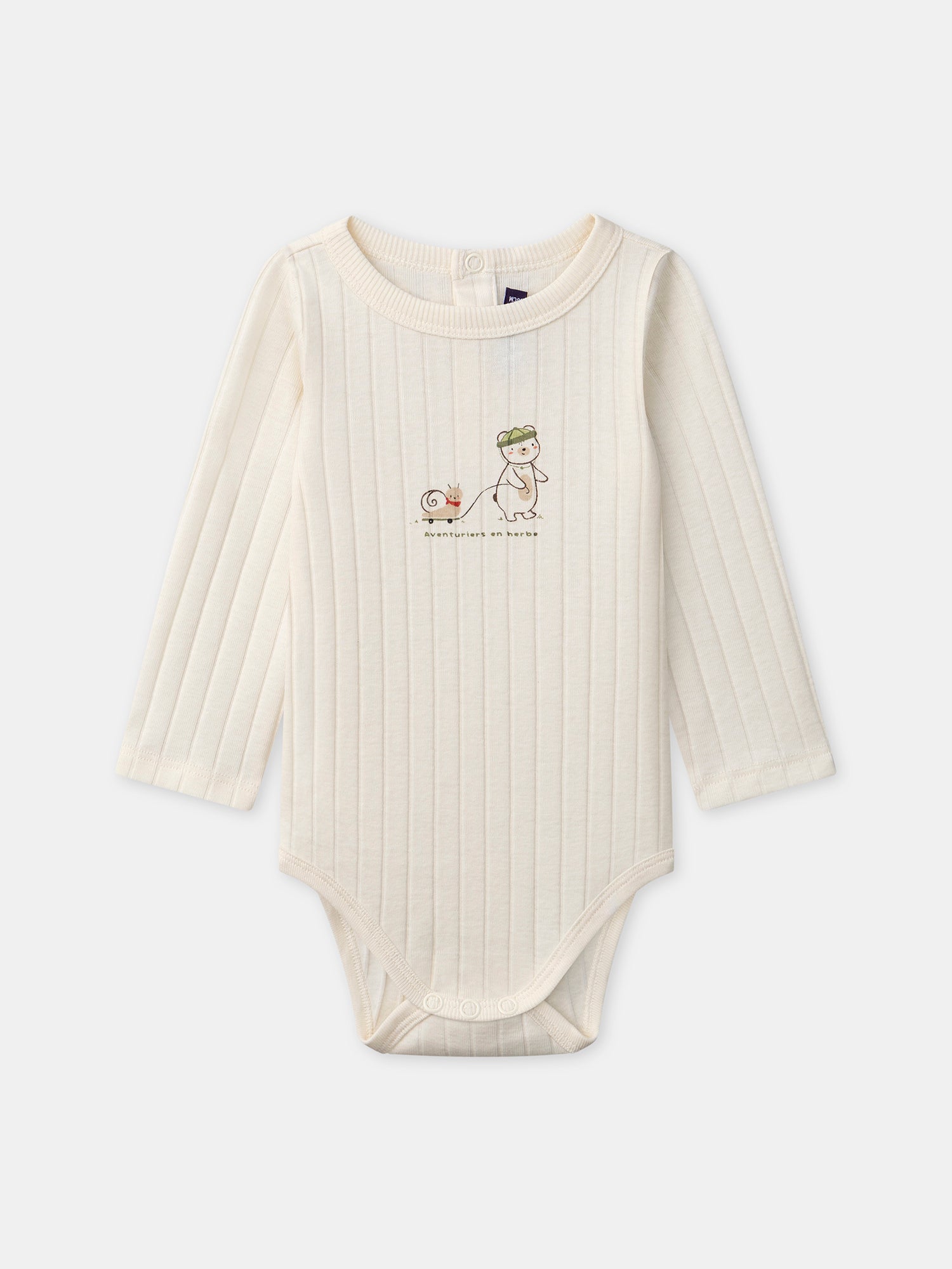 Ivory Baby Bodysuit Printed with Bears for Boys